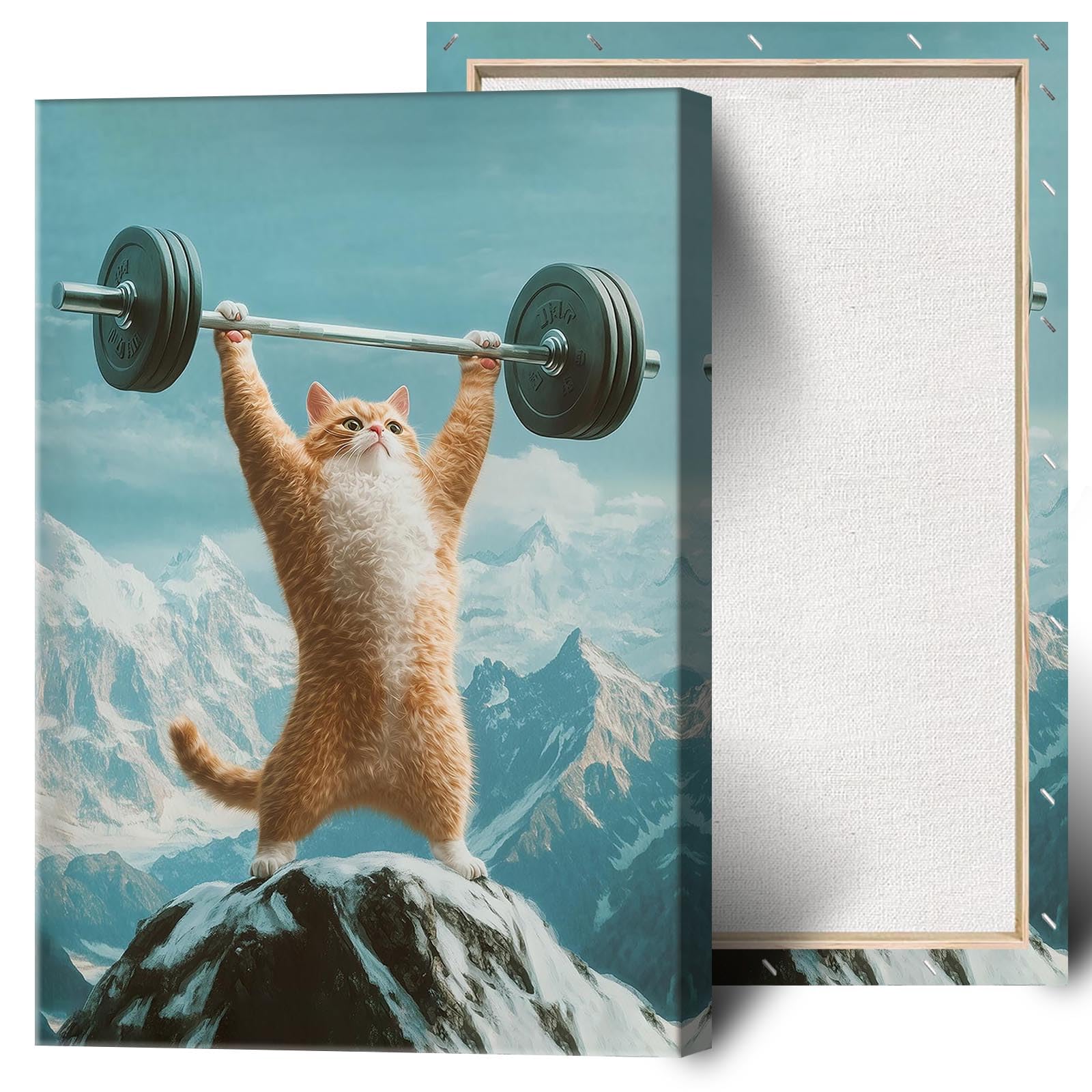 Foto 2 pulgar | Arte De Pared Divertido Con Forma De Gato Para Levantamiento De Pesas, Gimnasio, Motivacional, 40 X 60 Cm - Vent