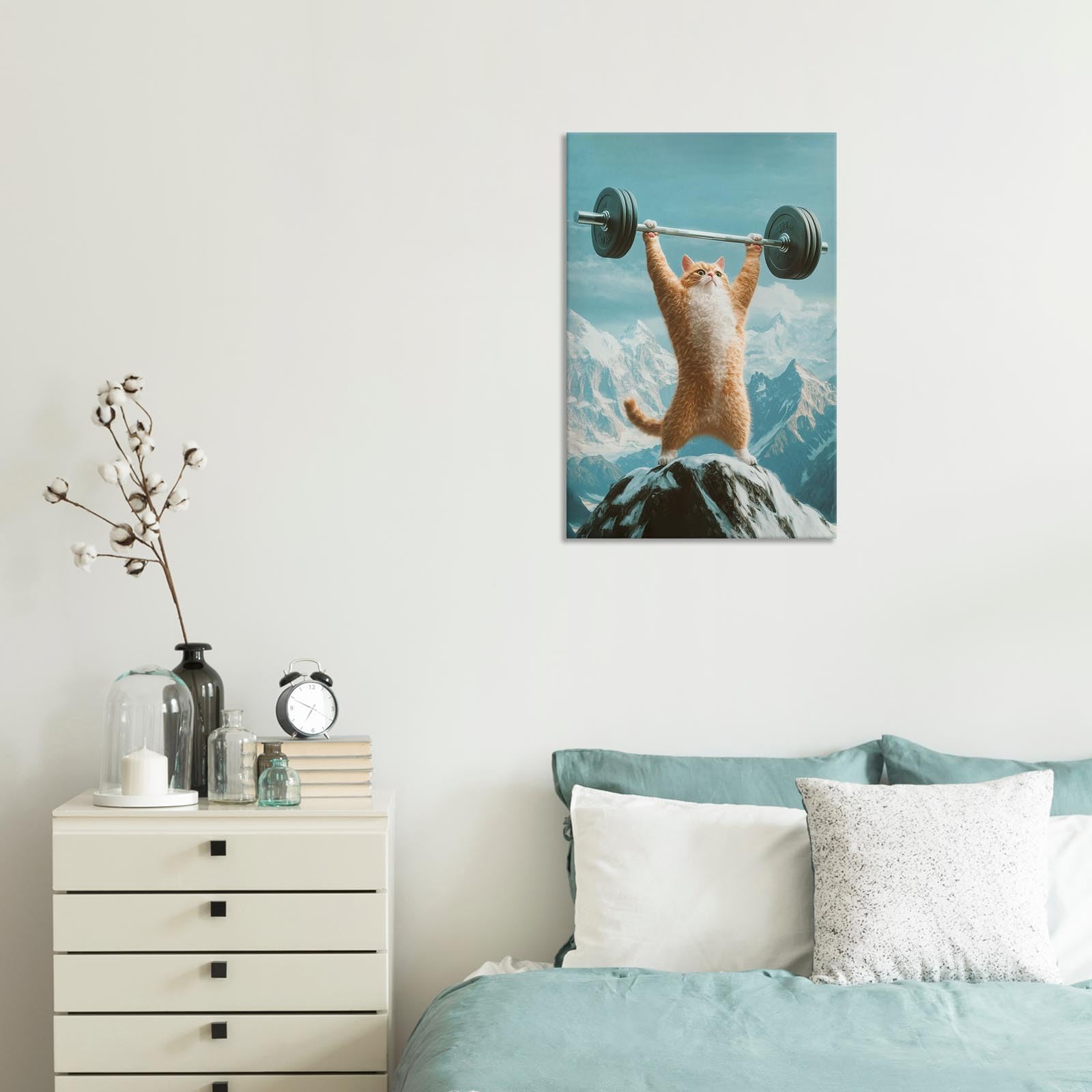 Foto 5 pulgar | Arte De Pared Divertido Con Forma De Gato Para Levantamiento De Pesas, Gimnasio, Motivacional, 40 X 60 Cm - Vent