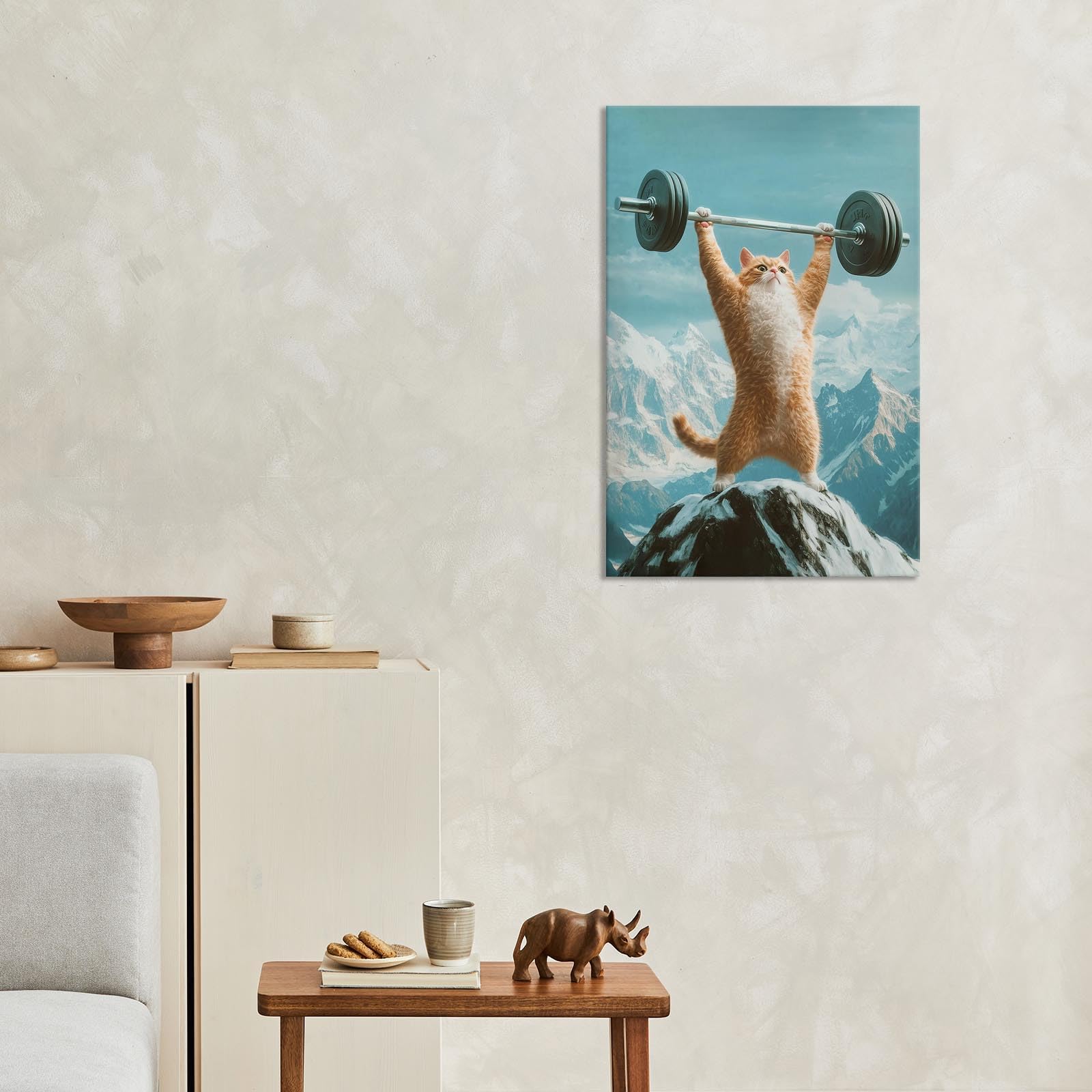 Foto 8 pulgar | Arte De Pared Divertido Con Forma De Gato Para Levantamiento De Pesas, Gimnasio, Motivacional, 40 X 60 Cm - Vent