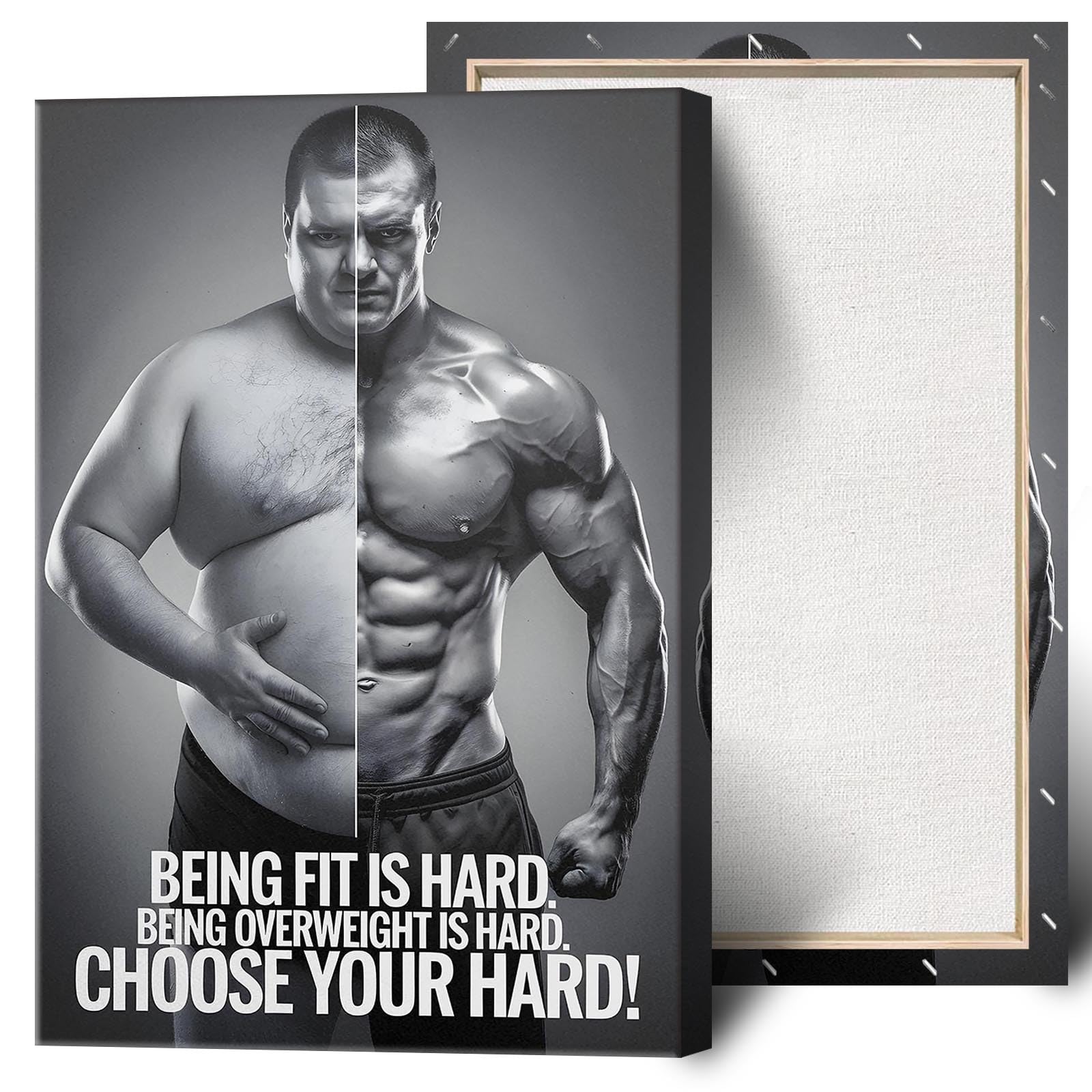 Foto 2 pulgar | Pósteres En Lienzo Sobre Hombre Blanco Y Negro, Arte Motivacional Y Fitness - Venta Internacional.