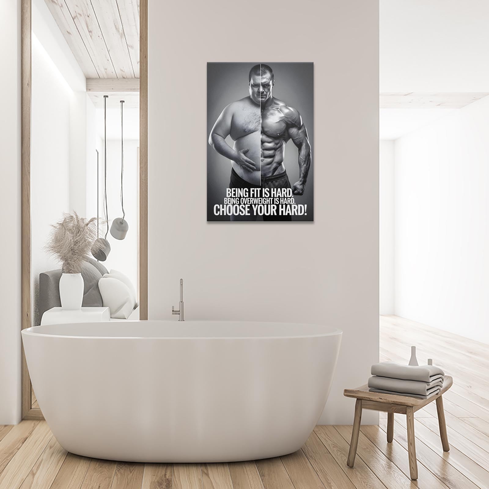 Foto 4 pulgar | Pósteres En Lienzo Sobre Hombre Blanco Y Negro, Arte Motivacional Y Fitness - Venta Internacional.