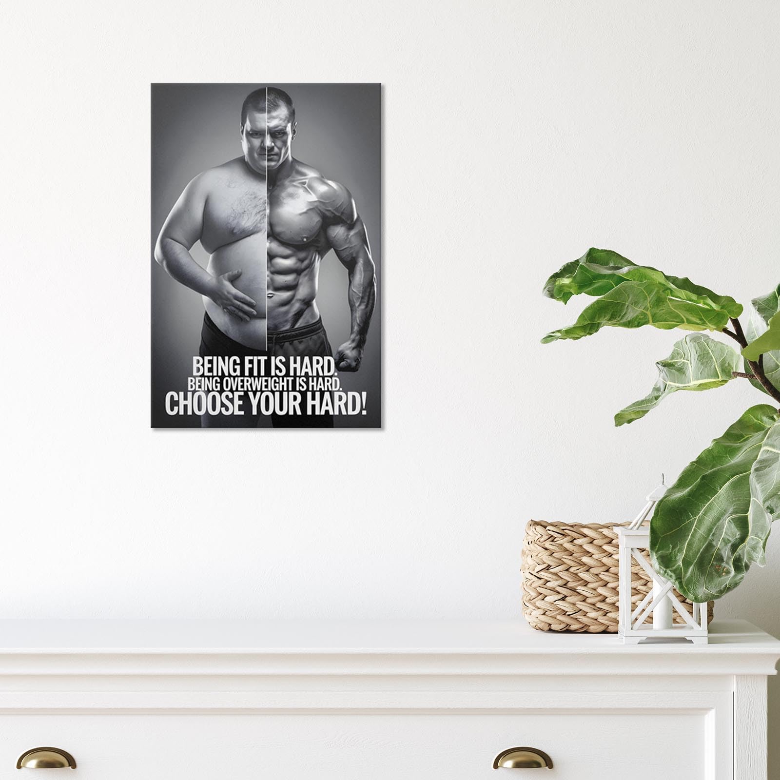 Foto 5 pulgar | Pósteres En Lienzo Sobre Hombre Blanco Y Negro, Arte Motivacional Y Fitness - Venta Internacional.
