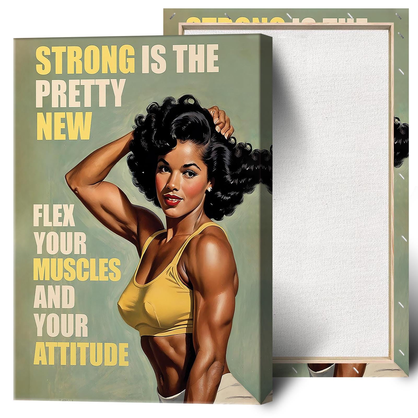 Foto 2 pulgar | Pósteres De Lona Modernos Para Mujer Culturista Retro, Gimnasio, 40 X 60 Cm - Venta Internacional.