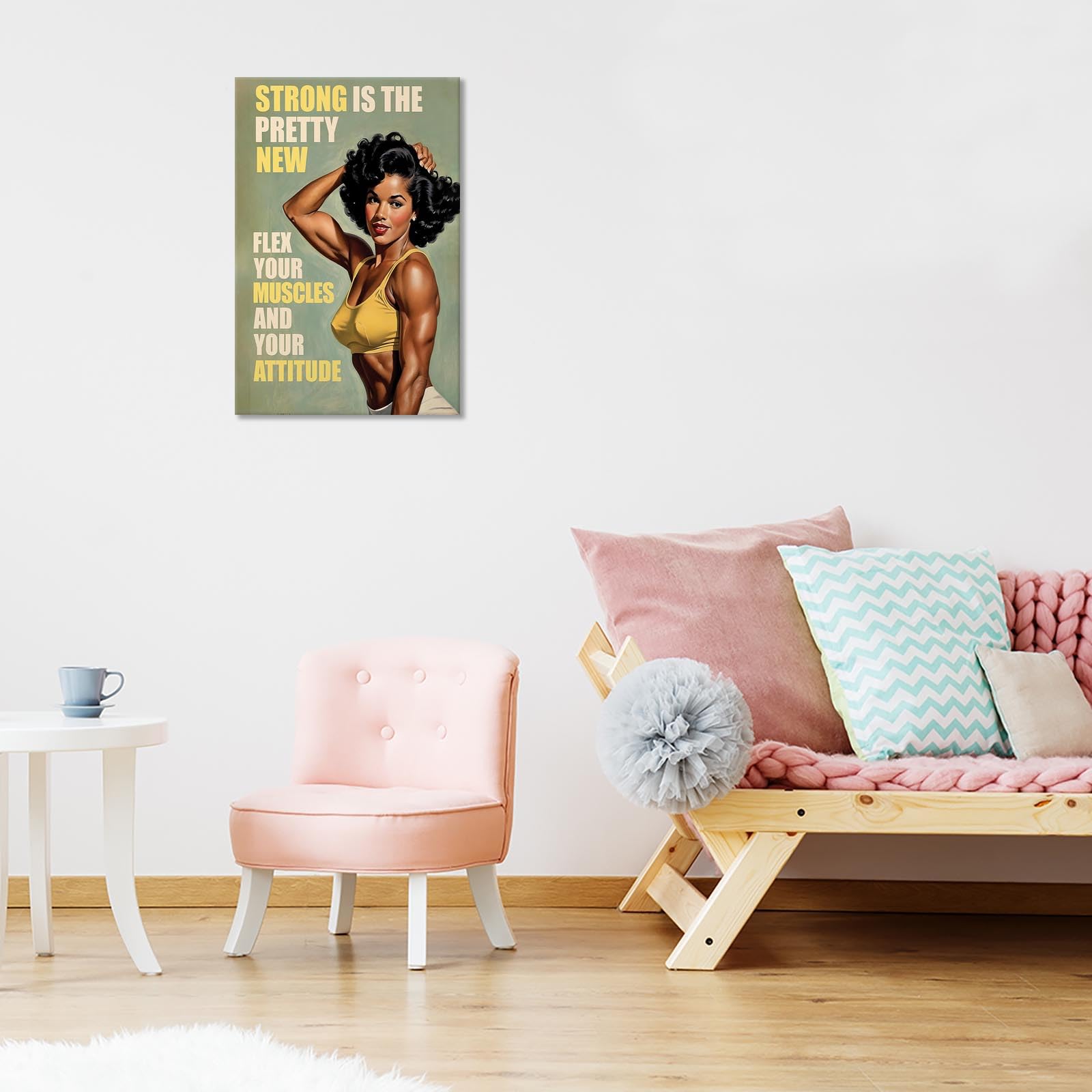 Foto 4 pulgar | Pósteres De Lona Modernos Para Mujer Culturista Retro, Gimnasio, 40 X 60 Cm - Venta Internacional.