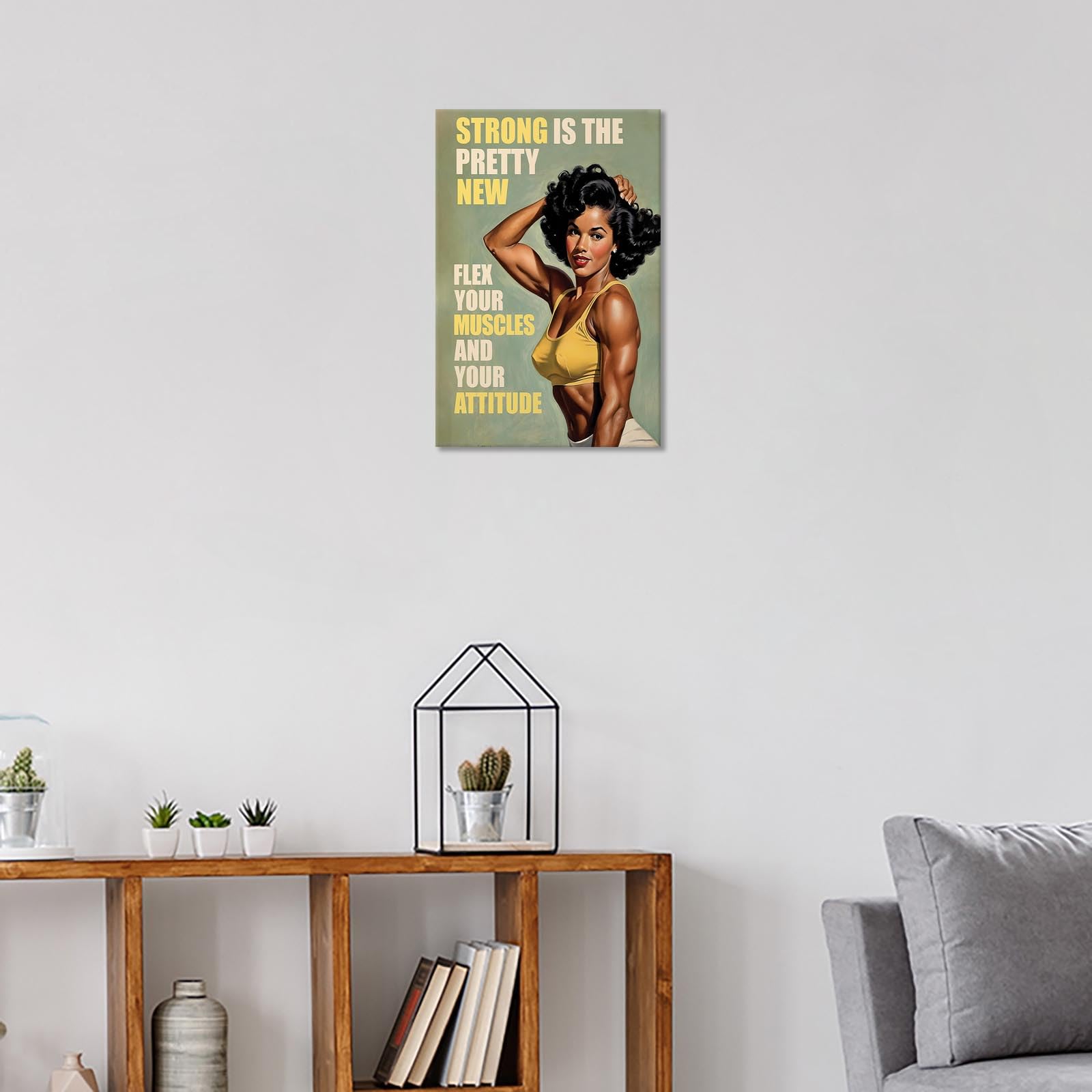 Foto 5 pulgar | Pósteres De Lona Modernos Para Mujer Culturista Retro, Gimnasio, 40 X 60 Cm - Venta Internacional.