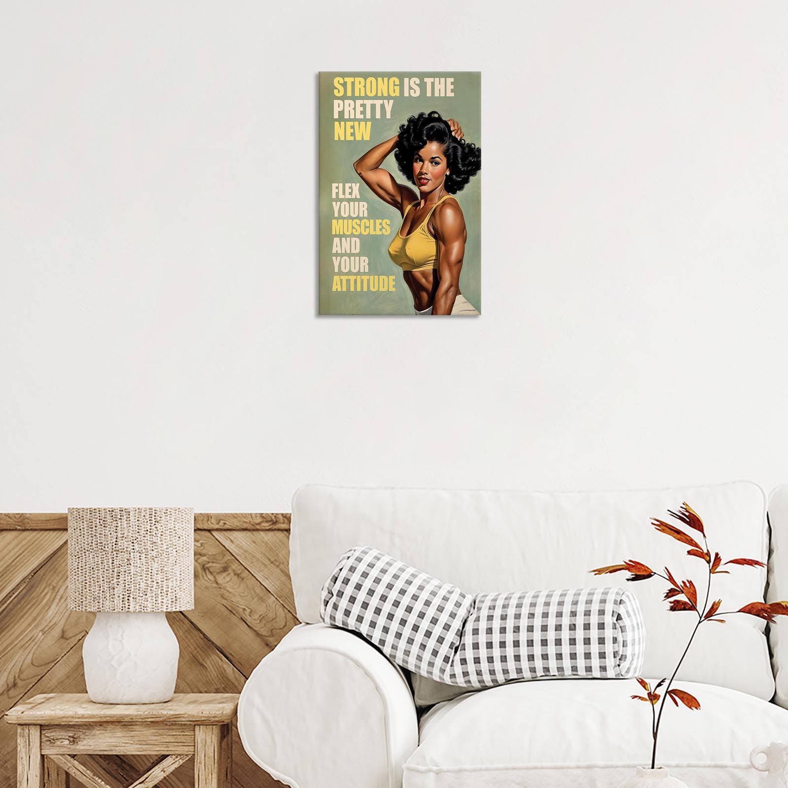 Foto 6 pulgar | Pósteres De Lona Modernos Para Mujer Culturista Retro, Gimnasio, 40 X 60 Cm - Venta Internacional.