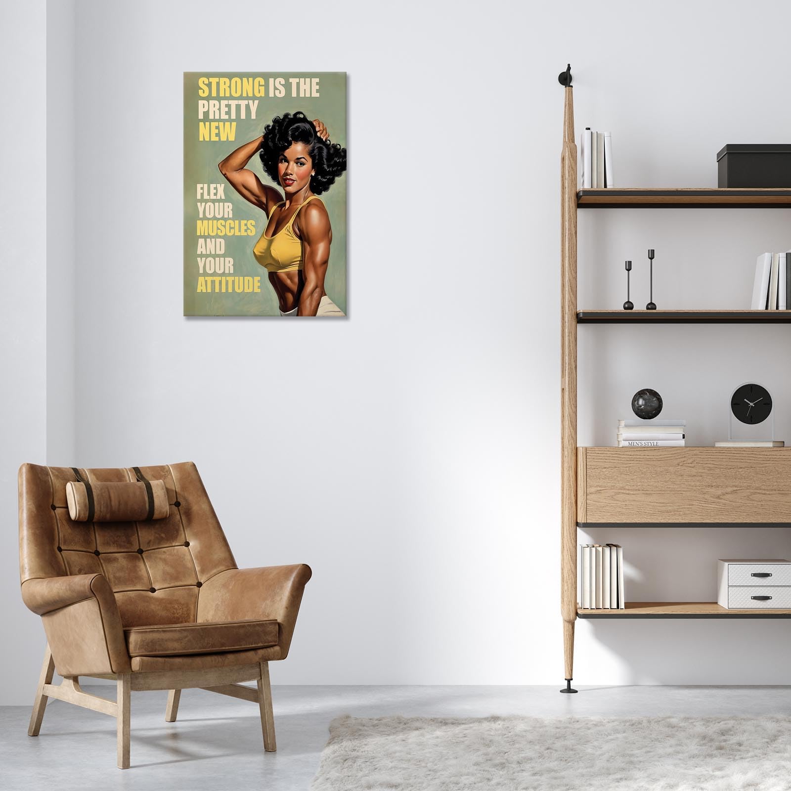 Foto 7 pulgar | Pósteres De Lona Modernos Para Mujer Culturista Retro, Gimnasio, 40 X 60 Cm - Venta Internacional.