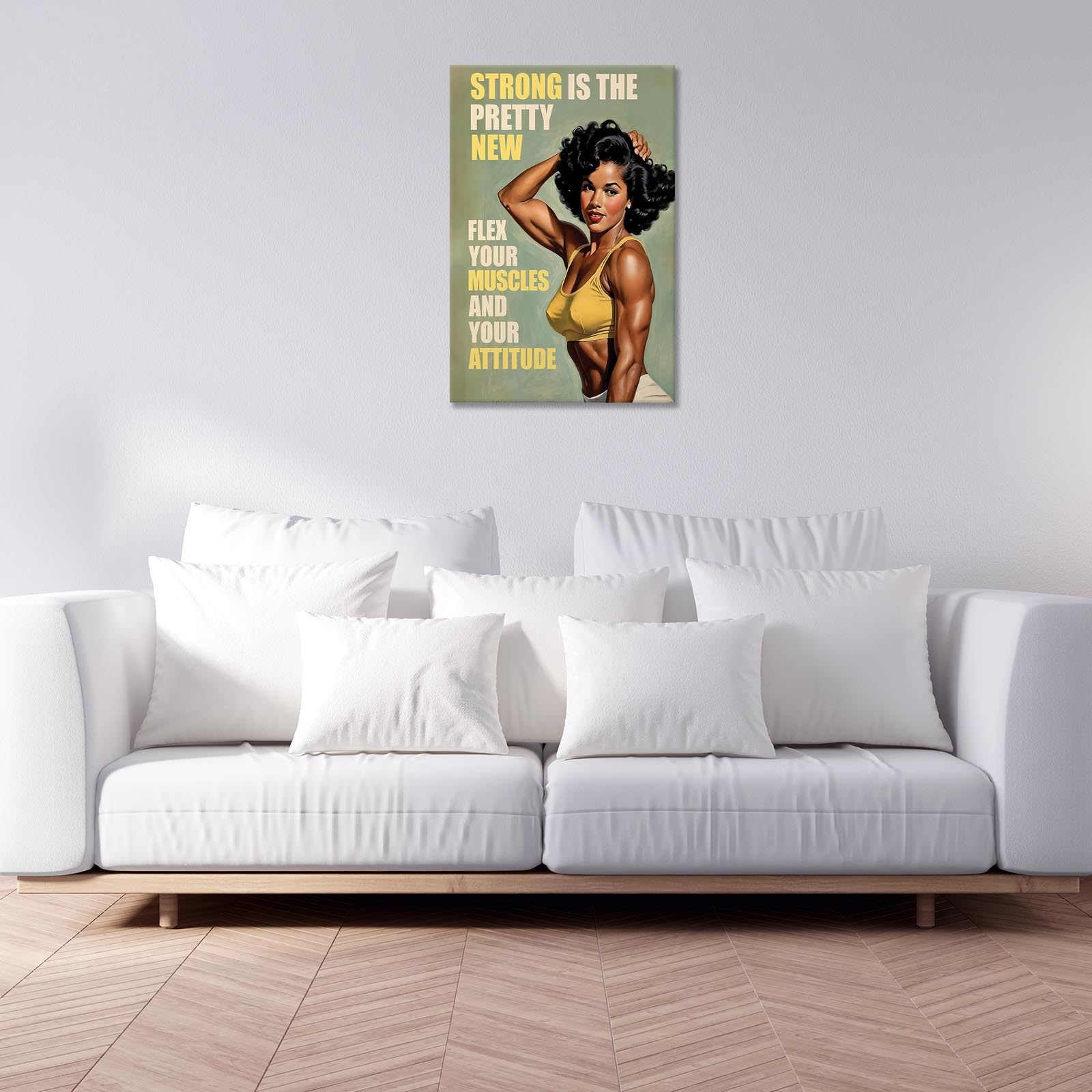 Foto 8 pulgar | Pósteres De Lona Modernos Para Mujer Culturista Retro, Gimnasio, 40 X 60 Cm - Venta Internacional.
