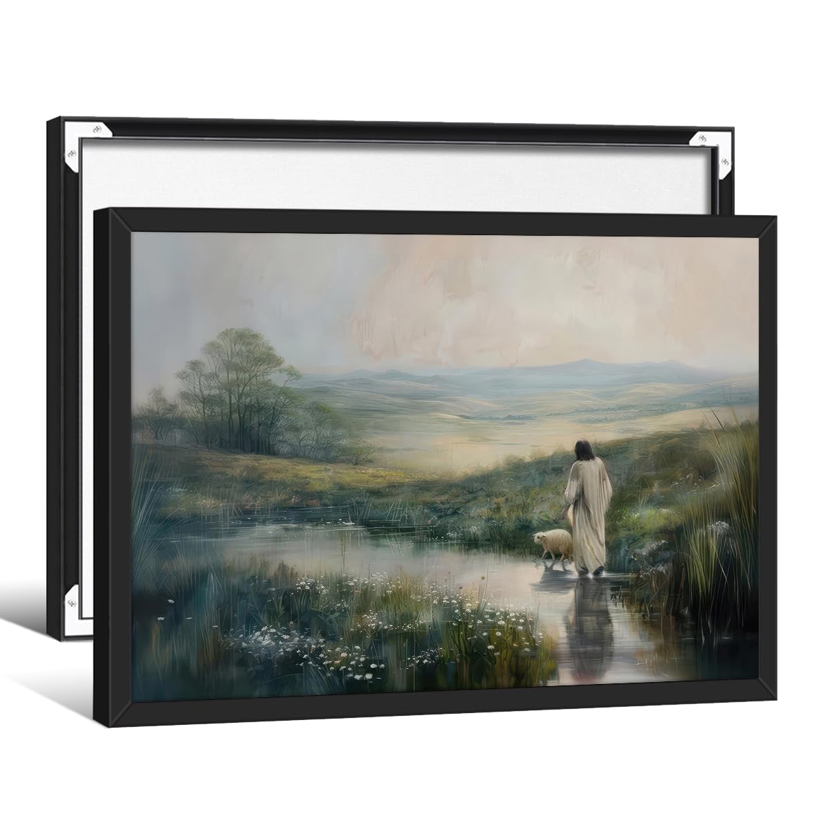 Foto 1 | Lienzo Decorativo Jesús Deja A Los 99 Religiosos, 30 X 40 Cm - Venta Internacional.