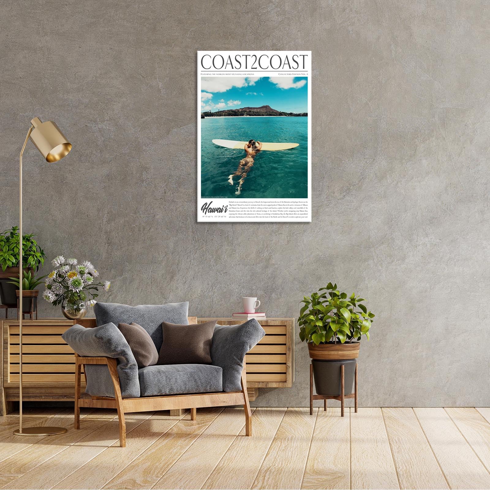 Foto 4 pulgar | Lienzo Para Pared, Pósters Vintage De Surf Costero, 40 X 60 Cm, Enmarcados - Venta Internacional.
