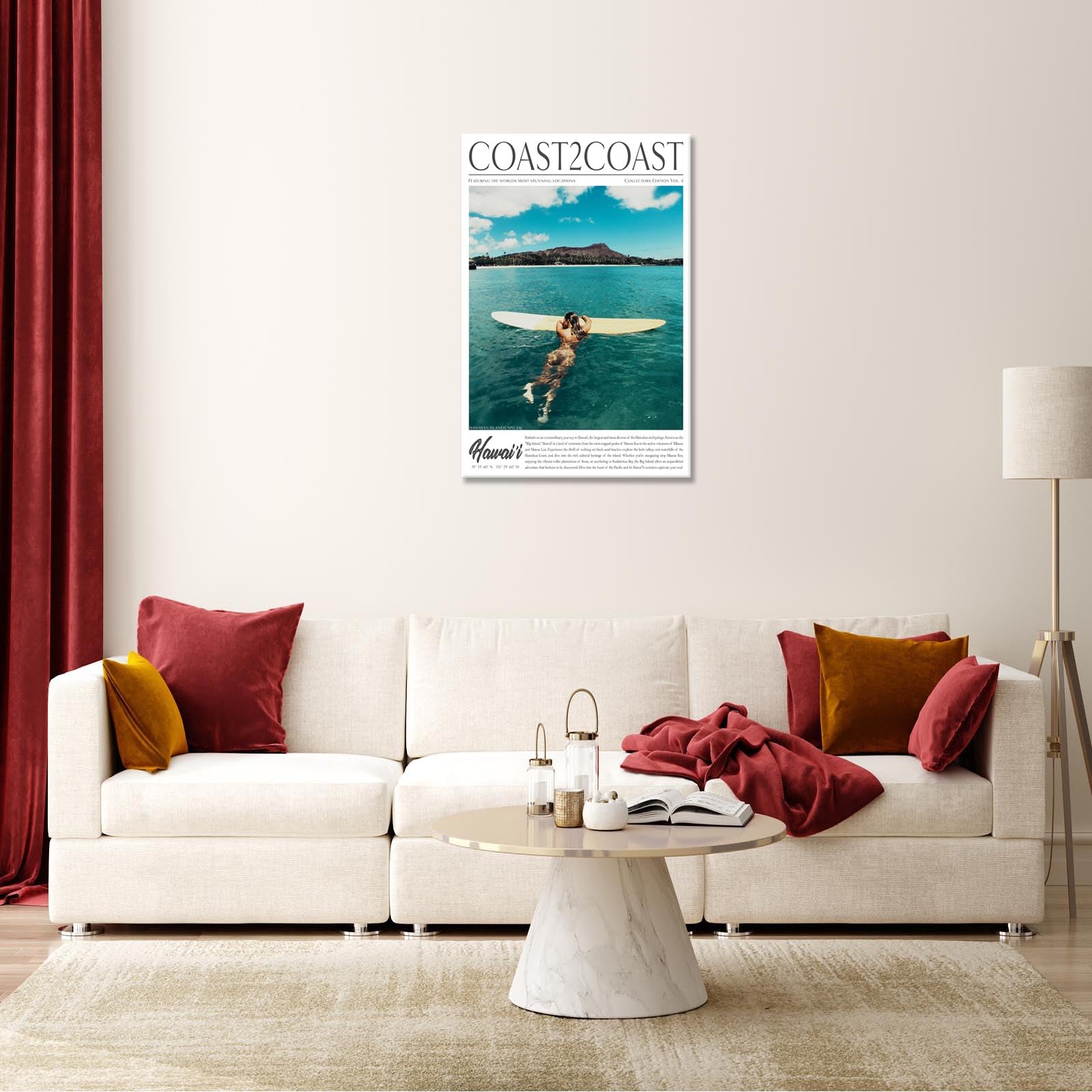 Foto 8 pulgar | Lienzo Para Pared, Pósters Vintage De Surf Costero, 40 X 60 Cm, Enmarcados - Venta Internacional.