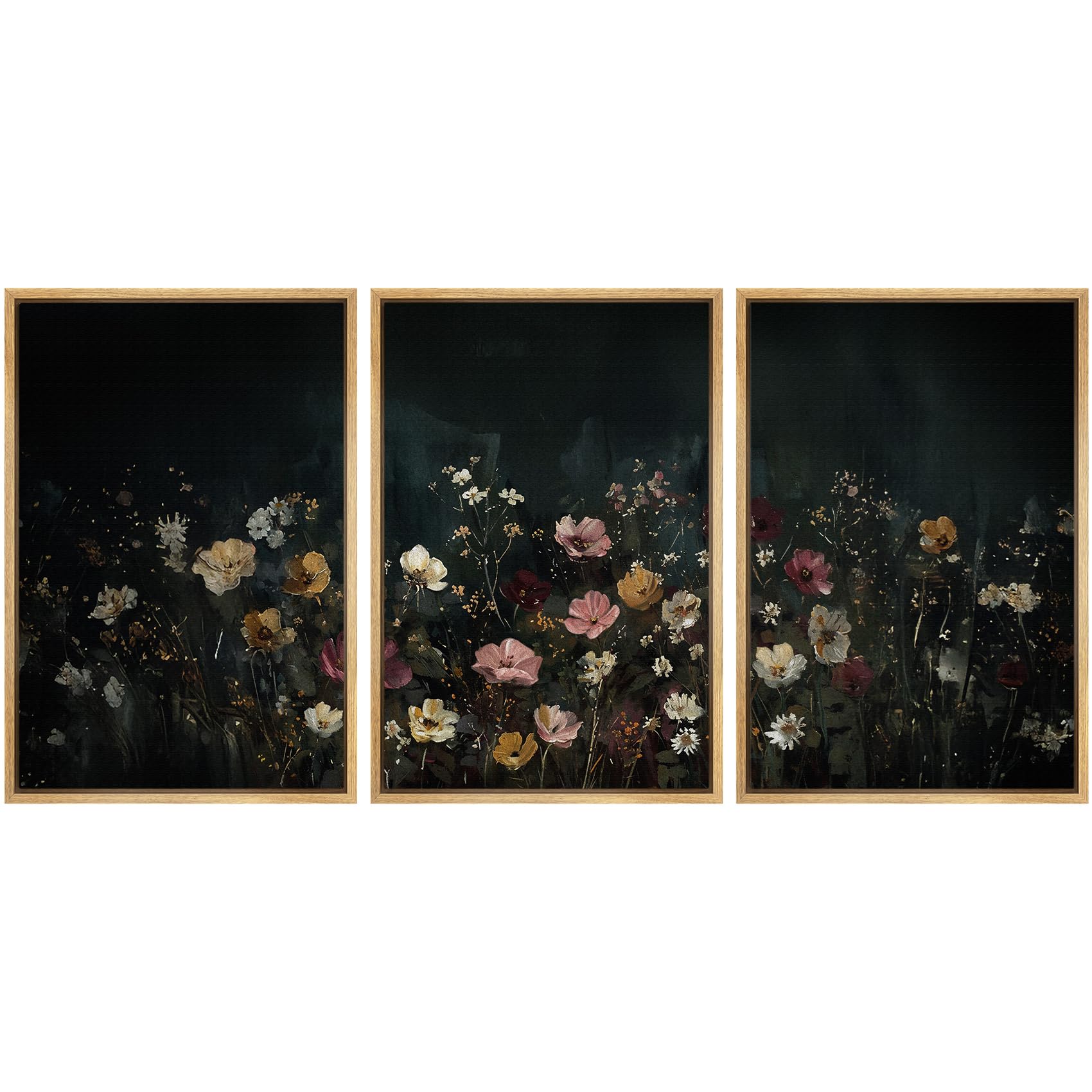 Foto 2 pulgar | Lámina Sobre Lienzo Signwin Dark Floral Botanical 40x60cmx3cm - Venta Internacional.
