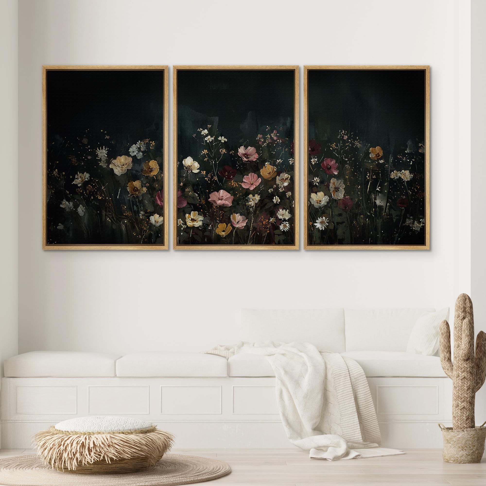 Foto 2 | Lámina Sobre Lienzo Signwin Dark Floral Botanical 40x60cmx3cm - Venta Internacional.