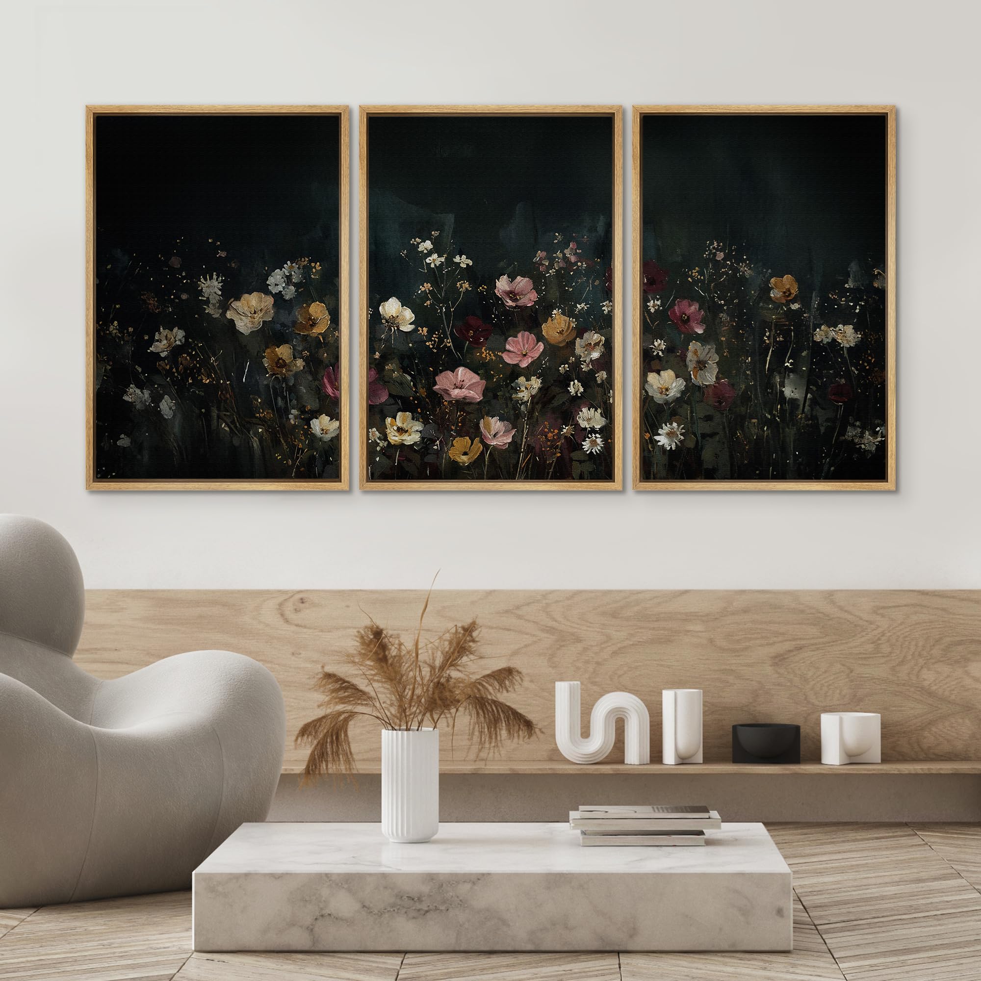 Foto 5 pulgar | Lámina Sobre Lienzo Signwin Dark Floral Botanical 40x60cmx3cm - Venta Internacional.