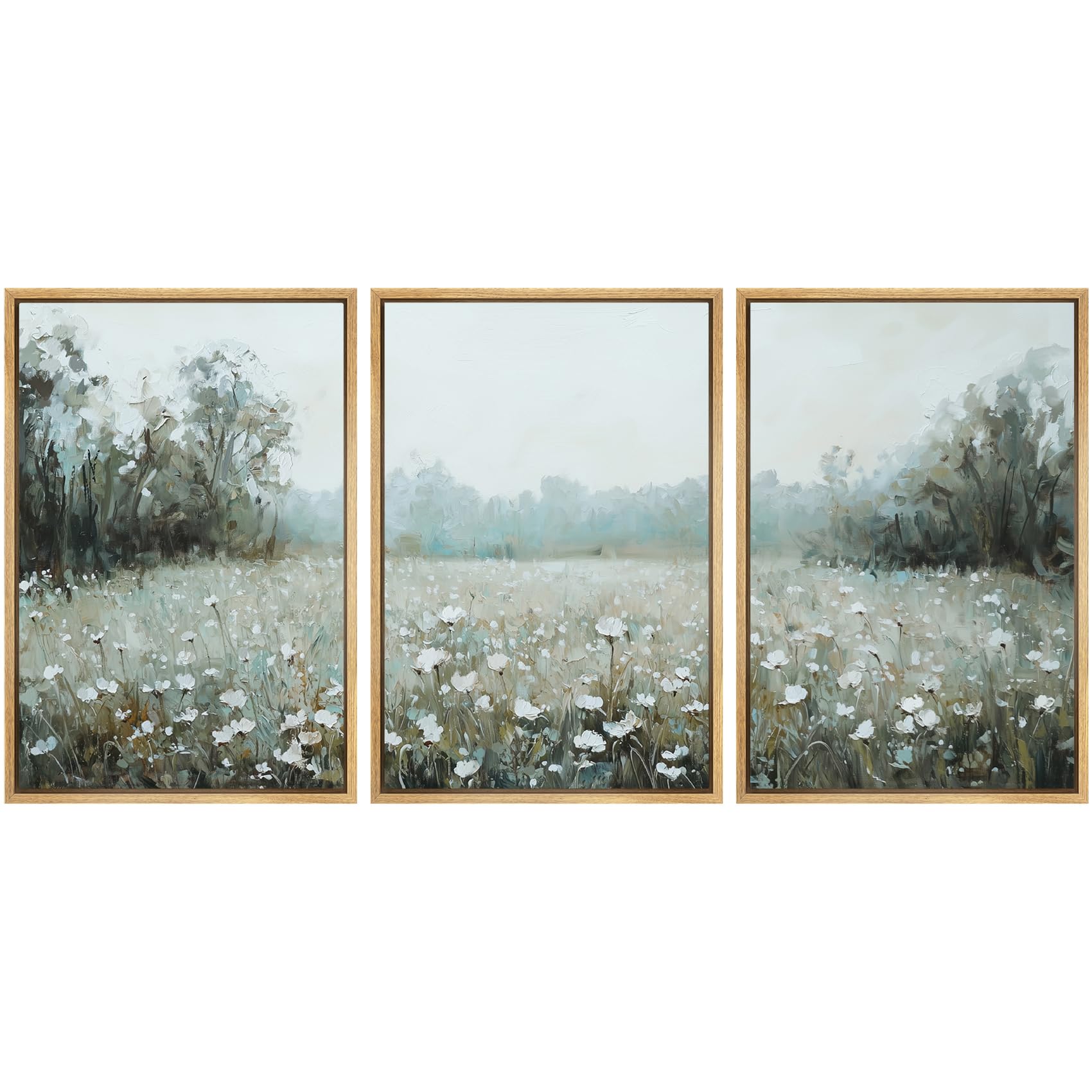 Foto 2 pulgar | Lámina Sobre Lienzo Signwin Misty White Wildflower Meadow 24x36x3 Cm - Venta Internacional.