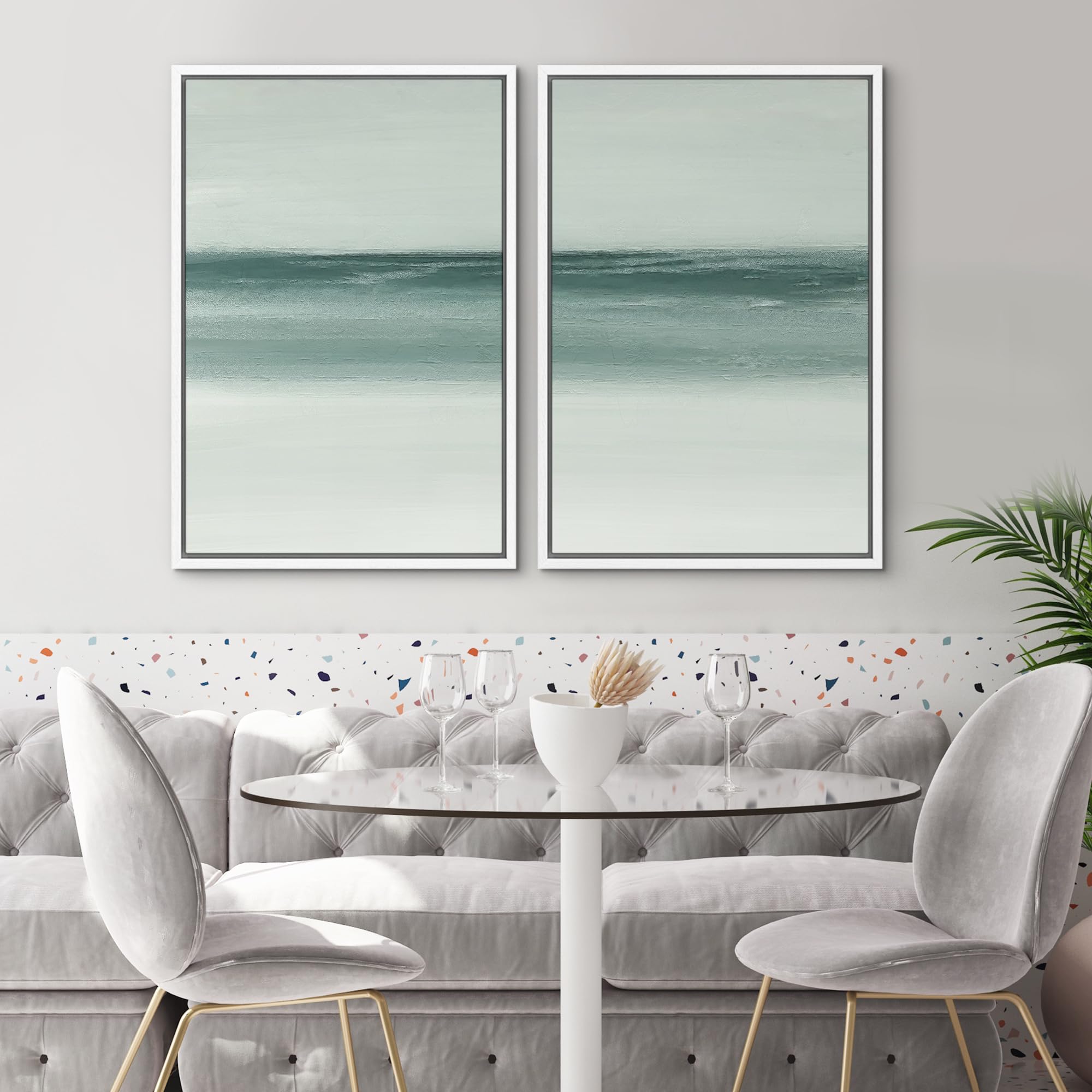 Foto 3 pulgar | Set De Arte Mural Con Estampado Sobre Lienzo Signwin Modern Abstract Ocean - Venta Internacional.