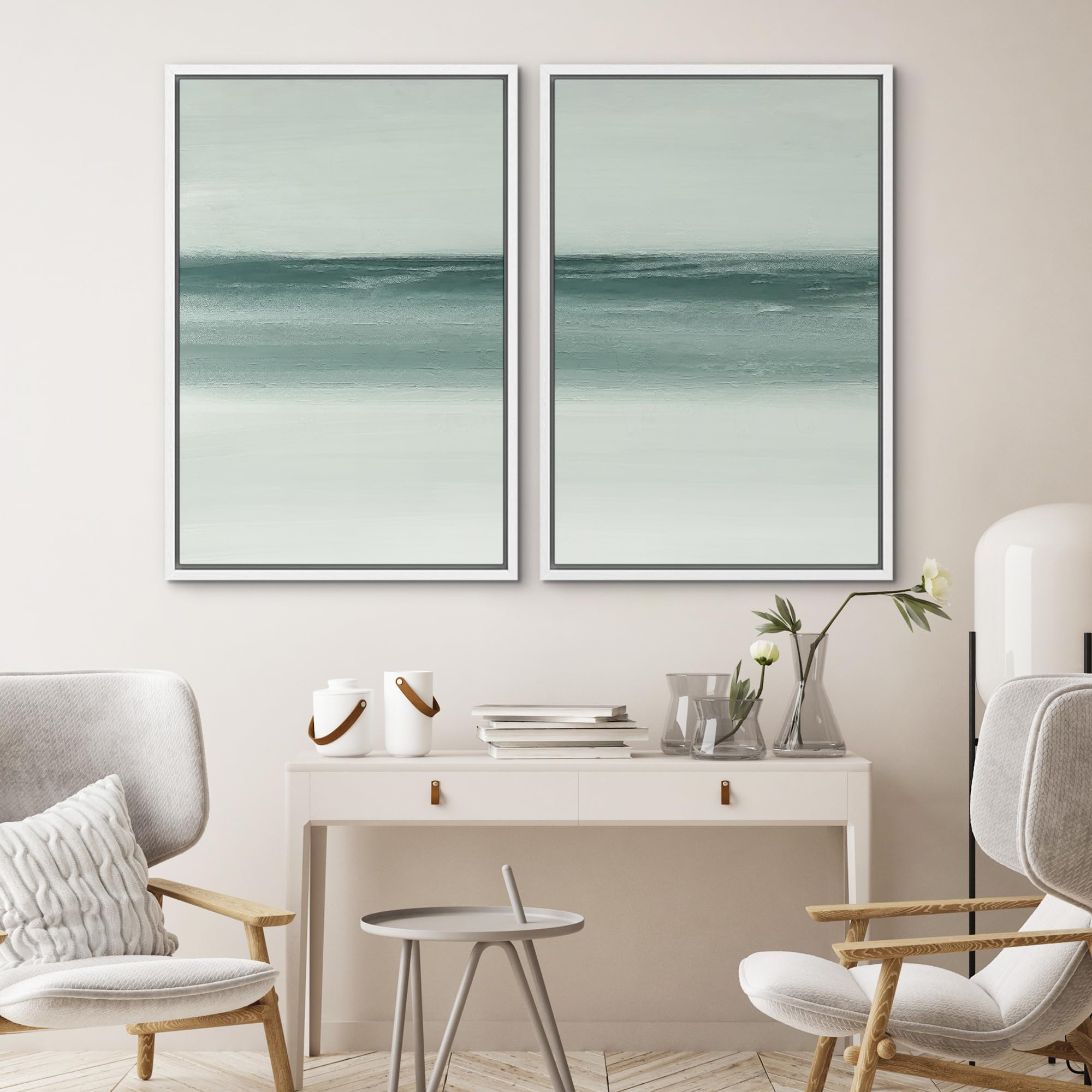 Foto 5 pulgar | Set De Arte Mural Con Estampado Sobre Lienzo Signwin Modern Abstract Ocean - Venta Internacional.