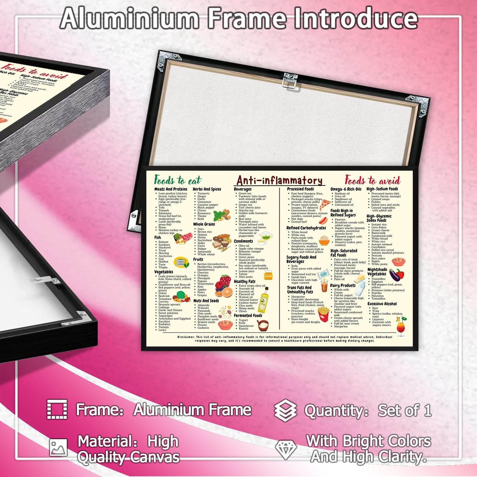 Foto 3 pulgar | Lienzo Antiinflamatorio Para Alimentos Poster Health Is Wealth, 40 X 60 Cm - Venta Internacional.