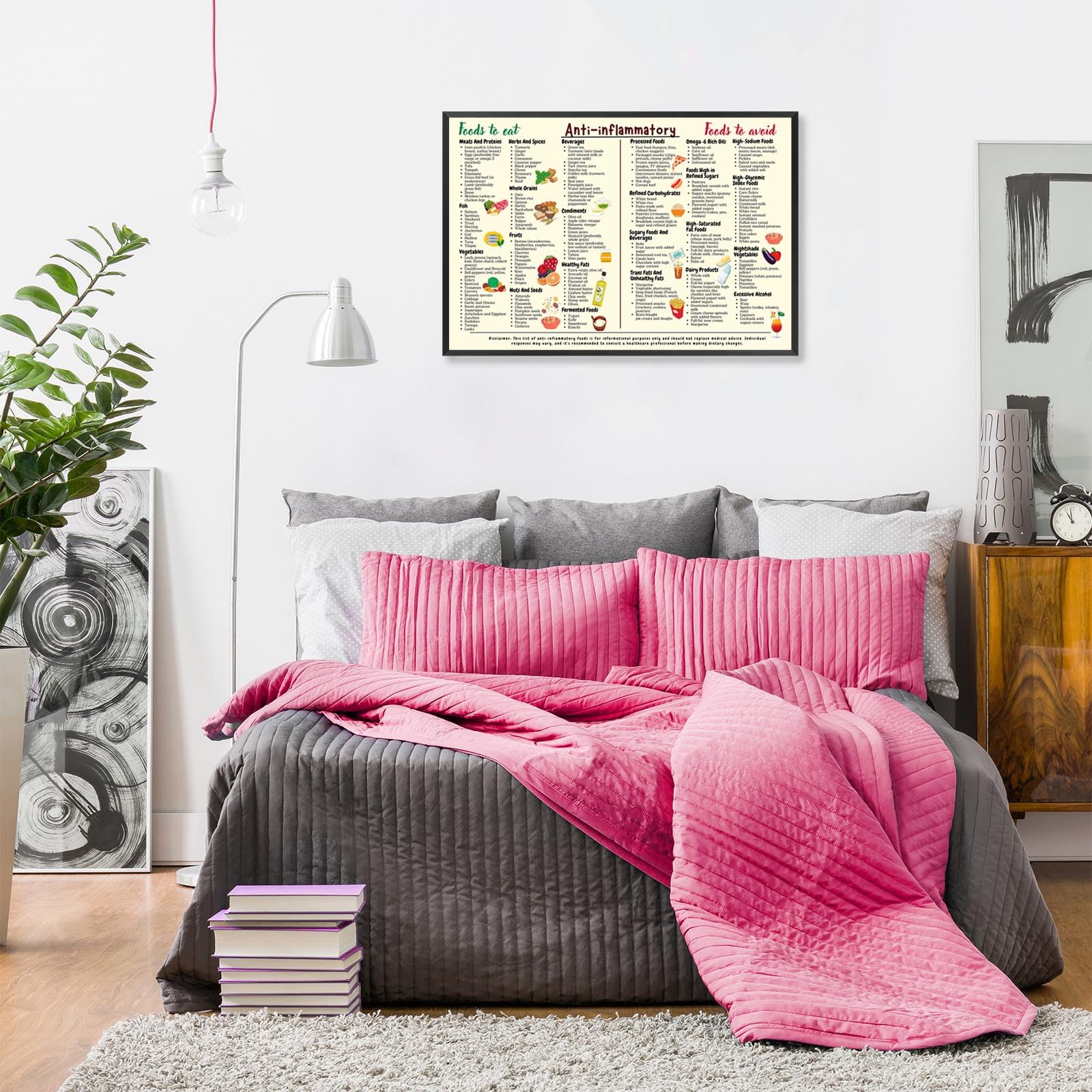 Foto 5 | Lienzo Antiinflamatorio Para Alimentos Poster Health Is Wealth, 40 X 60 Cm - Venta Internacional.
