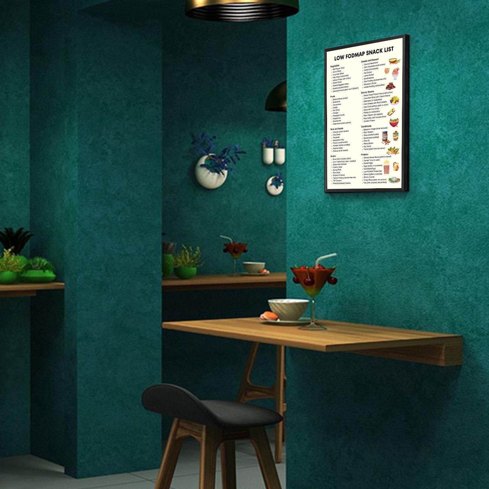 Foto 5 pulgar | Láminas Murales Divertidas Para Combinar Alimentos Y Nutrientes Para Cocina, 40 X 60 Cm - Venta Internacional.