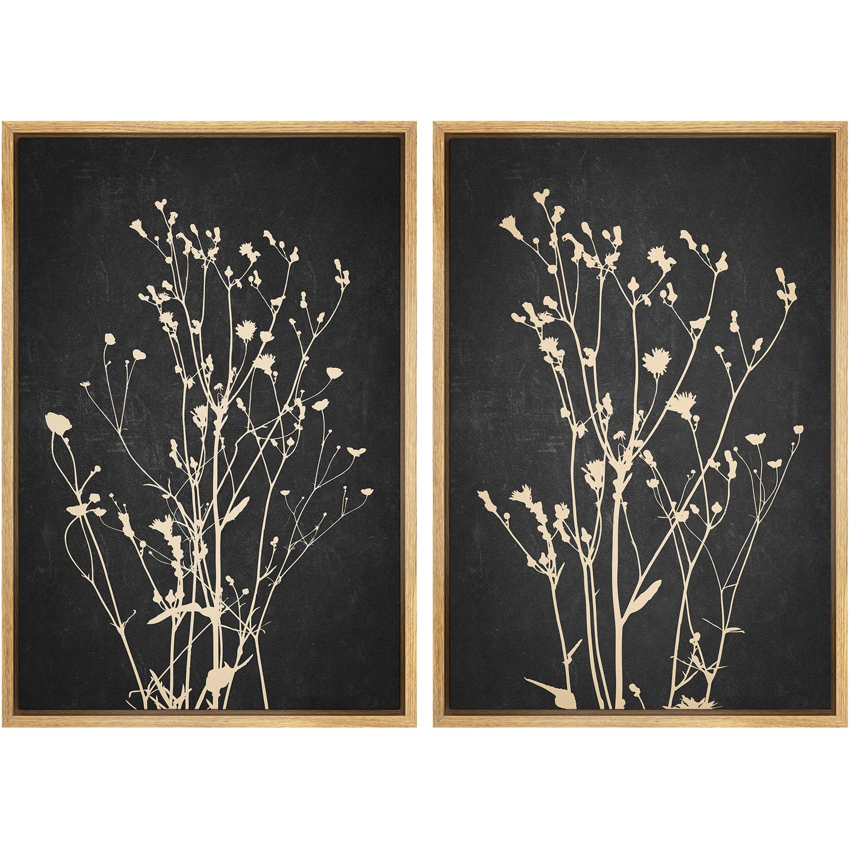 Foto 1 | Set De Arte Mural Con Estampado Sobre Lienzo Signwin Wildflower Silhouette - Venta Internacional.