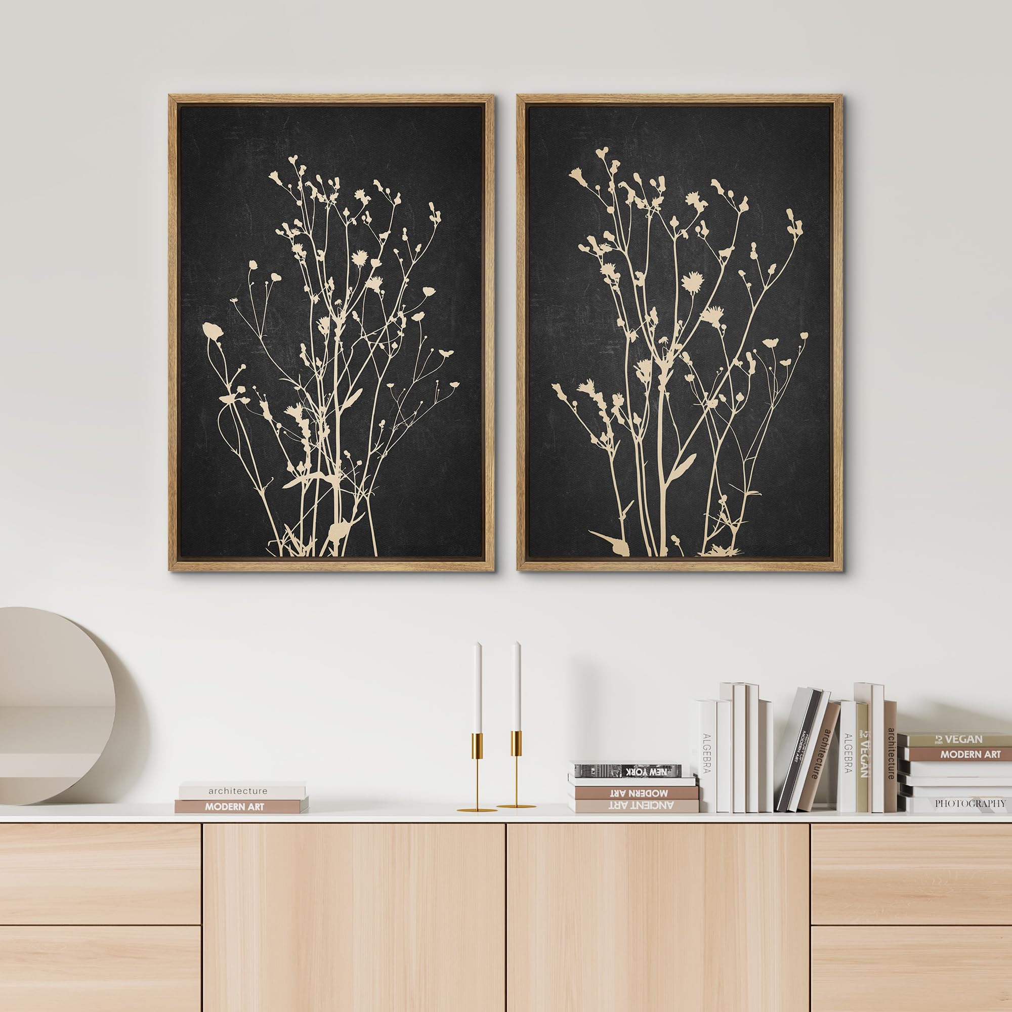Foto 4 pulgar | Set De Arte Mural Con Estampado Sobre Lienzo Signwin Wildflower Silhouette - Venta Internacional.