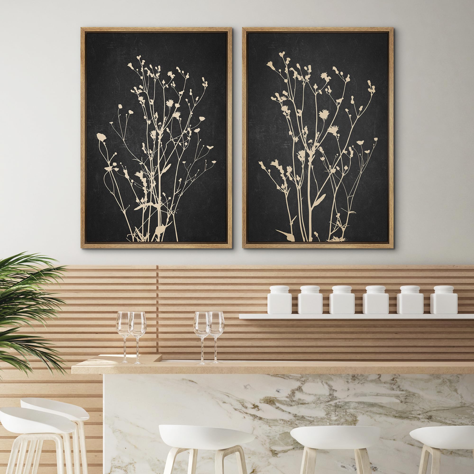 Foto 5 pulgar | Set De Arte Mural Con Estampado Sobre Lienzo Signwin Wildflower Silhouette - Venta Internacional.