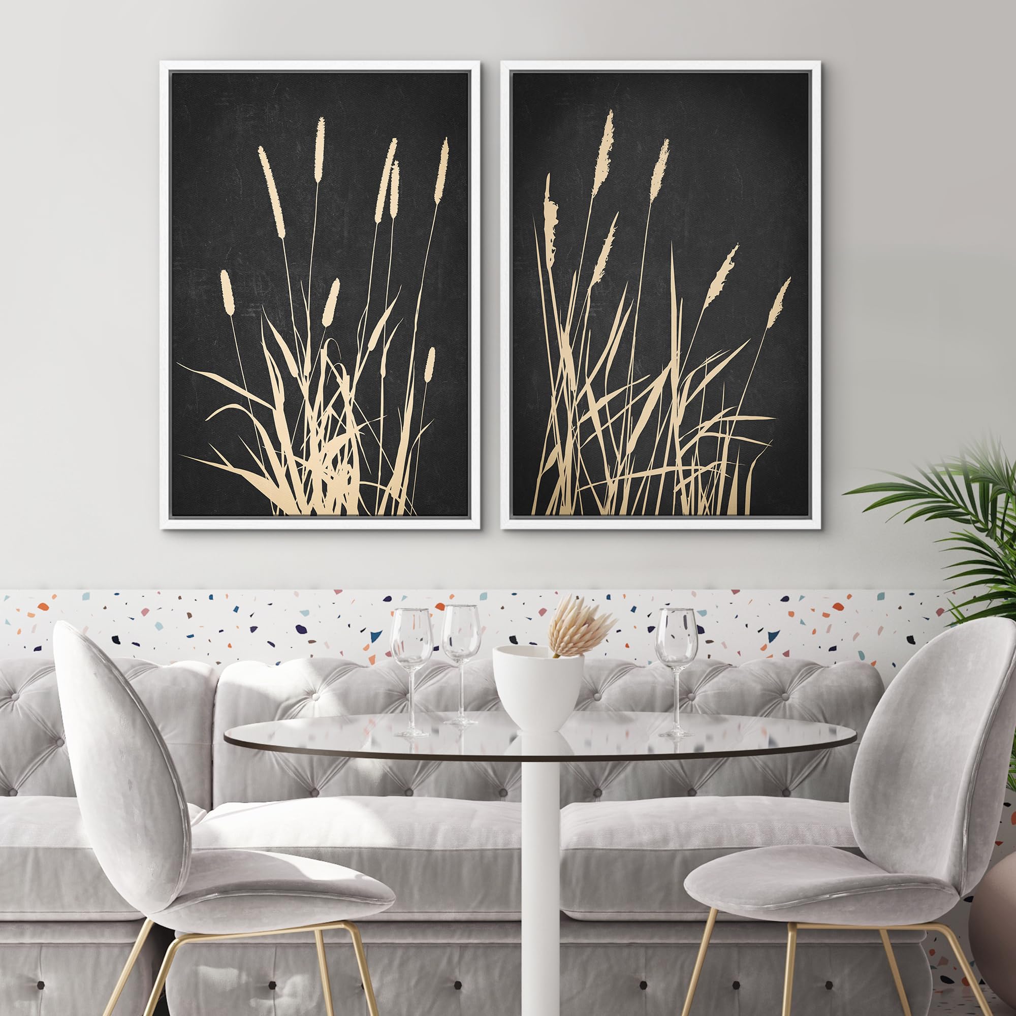 Foto 2 | Set De Arte Mural Con Estampado Sobre Lienzo Signwin Botanical Silhouette - Venta Internacional.