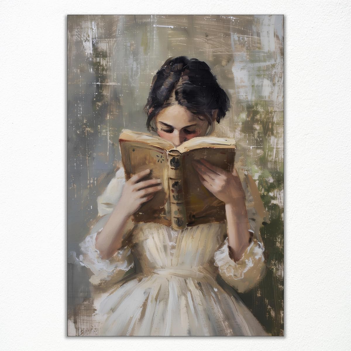 Foto 1 | Lienzo Para Pared, Libro De Lectura Vintage Para Mujer, 40 X 60 Cm, Sin Marco - Venta Internacional.