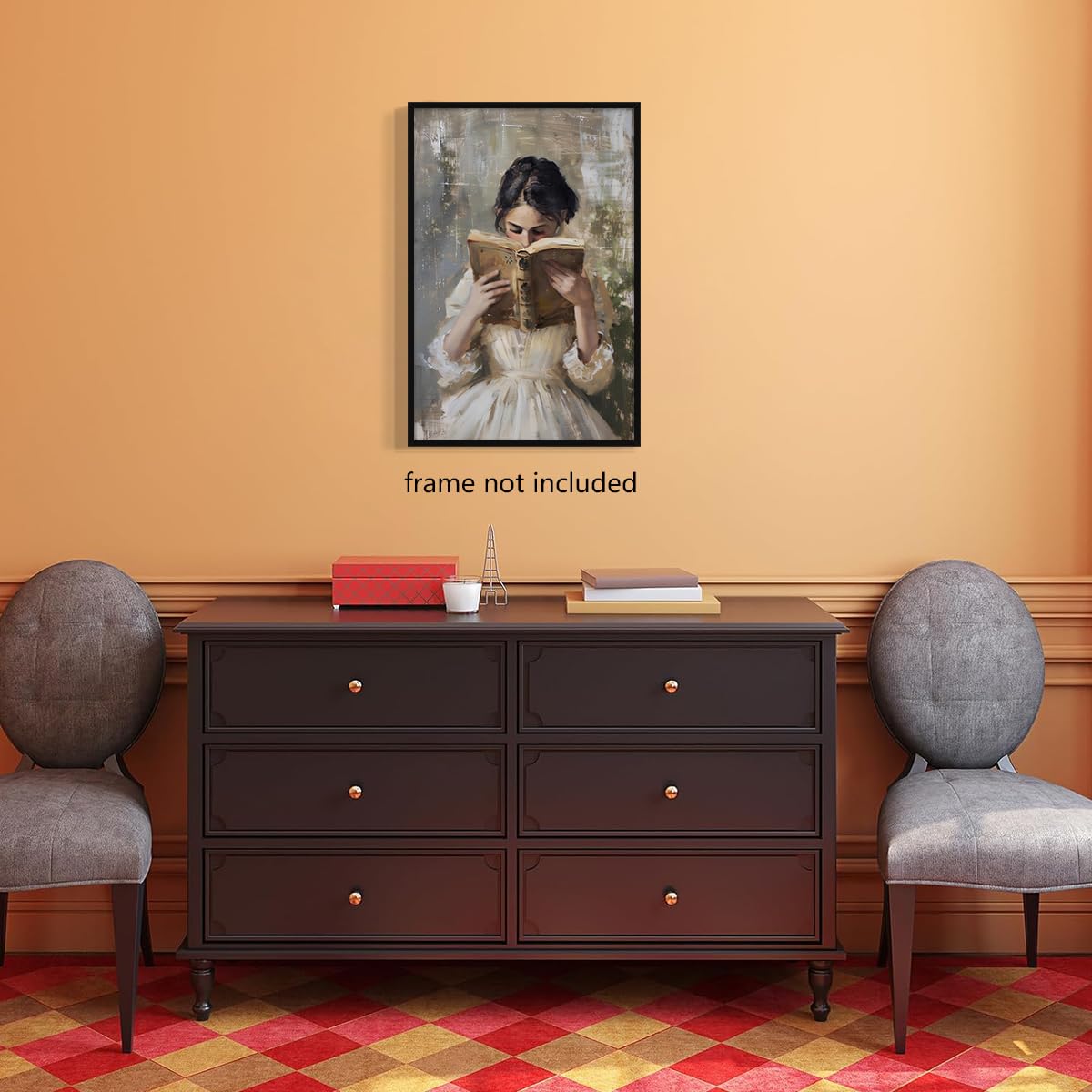 Foto 4 | Lienzo Para Pared, Libro De Lectura Vintage Para Mujer, 40 X 60 Cm, Sin Marco - Venta Internacional.