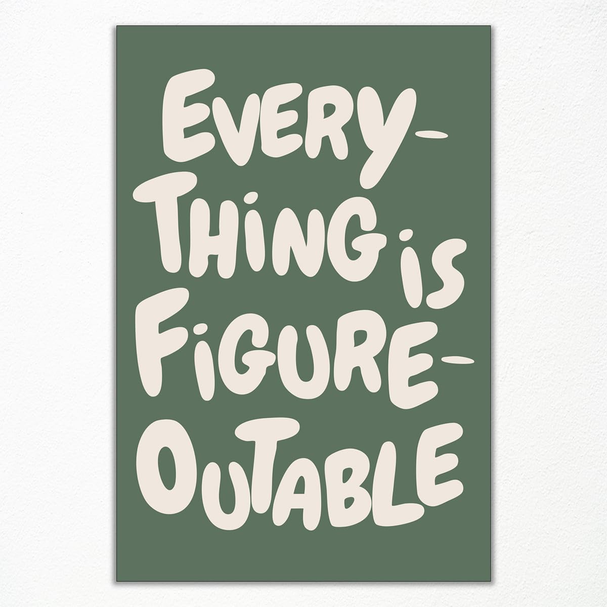 Foto 1 | Póster Mural Moderno De Color Verde Everything Is Figureoutable - Venta Internacional.
