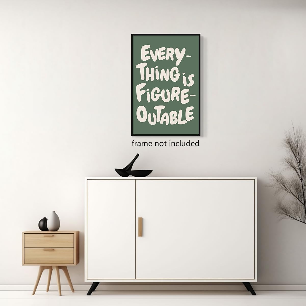 Foto 4 pulgar | Póster Mural Moderno De Color Verde Everything Is Figureoutable - Venta Internacional.