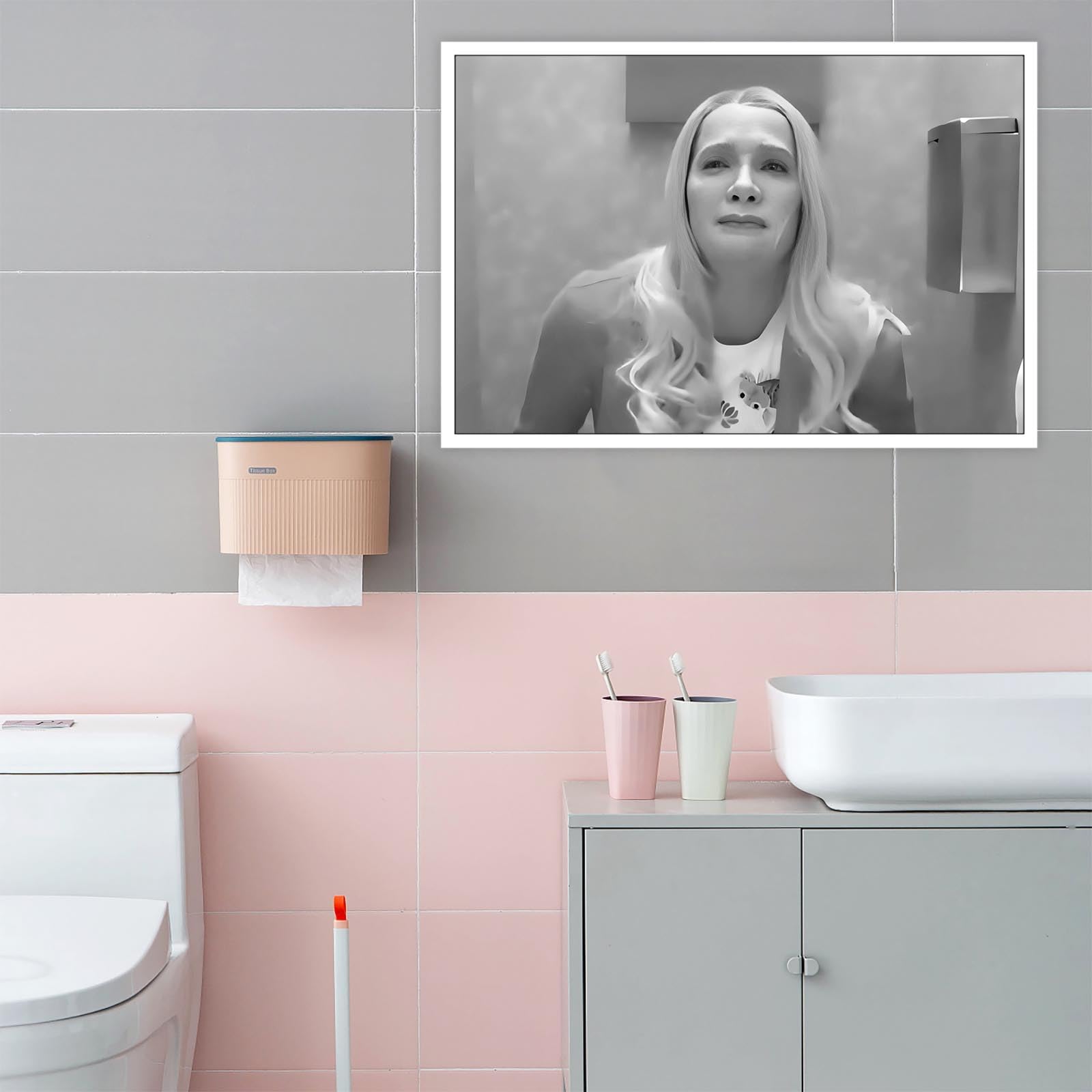 Foto 4 pulgar | Divertido Póster De Película En Blanco Y Negro Con Estampado Sobre Lienzo White Chicks - Venta Internacional.
