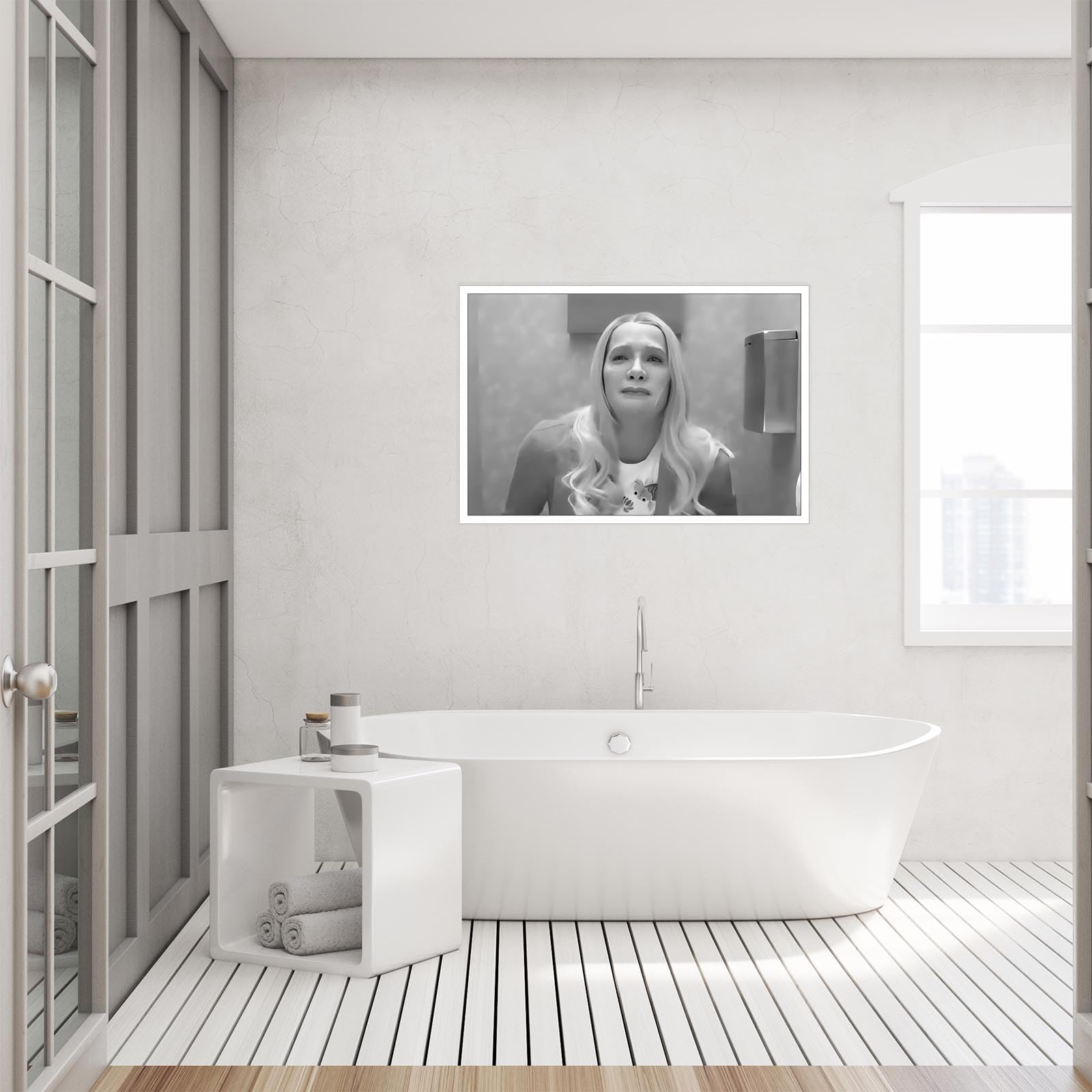 Foto 7 | Divertido Póster De Película En Blanco Y Negro Con Estampado Sobre Lienzo White Chicks - Venta Internacional.