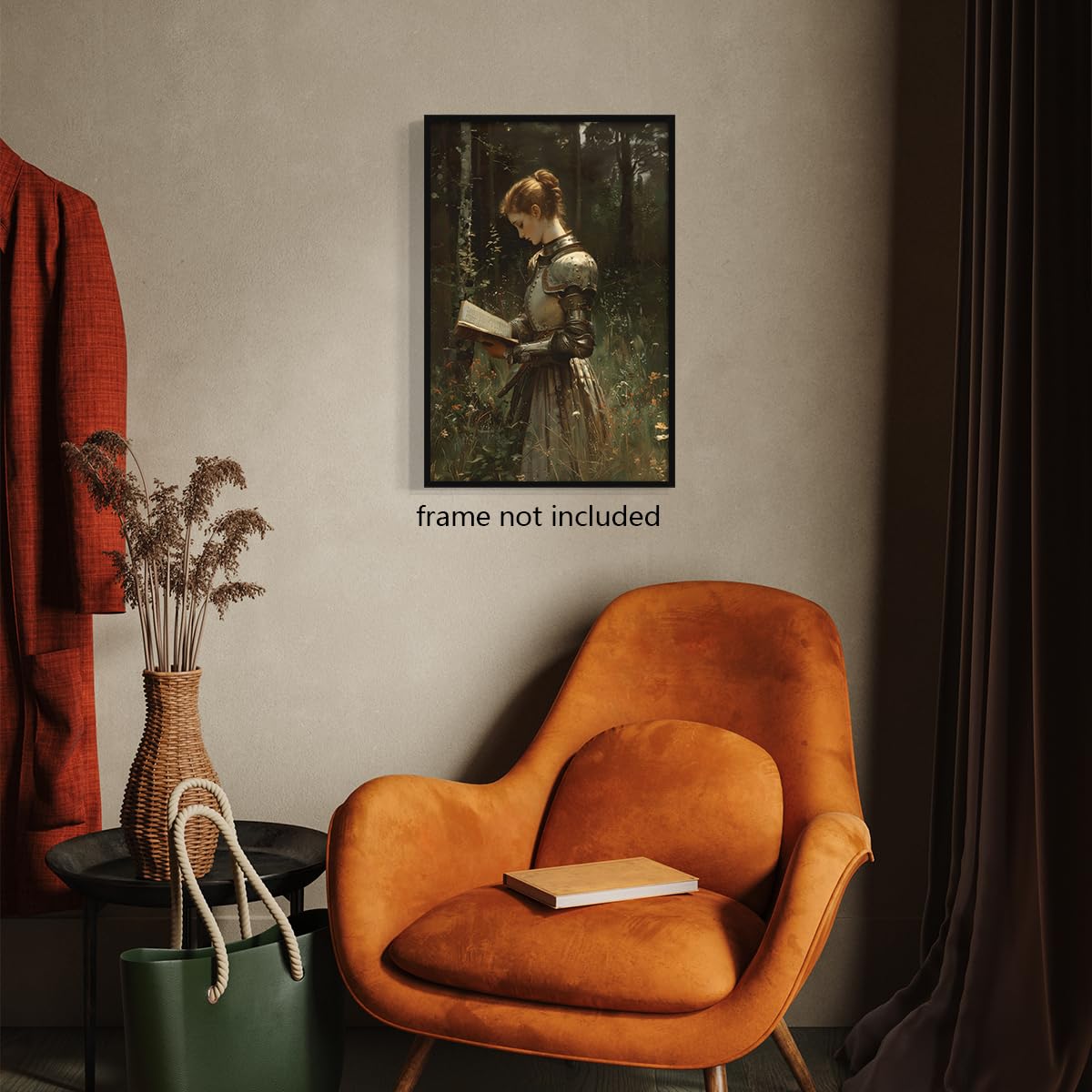 Foto 2 | Póster Mural Lady Knight Leyendo En El Bosque, 40 X 60 Cm - Venta Internacional.