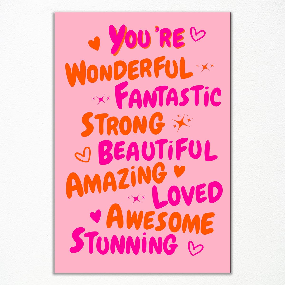 Foto 2 pulgar | Póster Sobre Lienzo Para Pared Trendy You Are Amazing, 40 X 60 Cm - Venta Internacional.