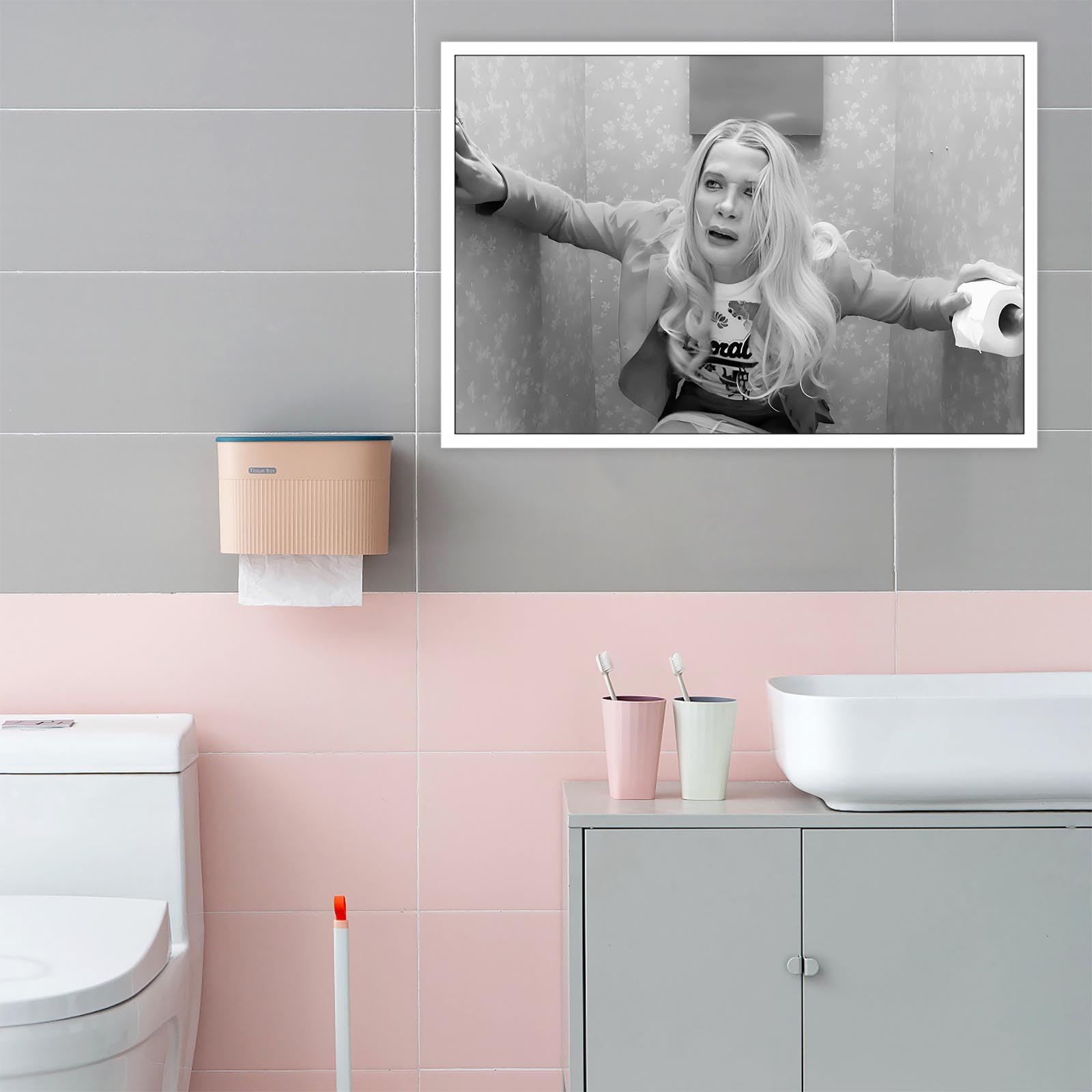Foto 3 pulgar | Póster De Baño Con Divertida Película Vintage De Chicas Blancas, 40 X 60 Cm - Venta Internacional.