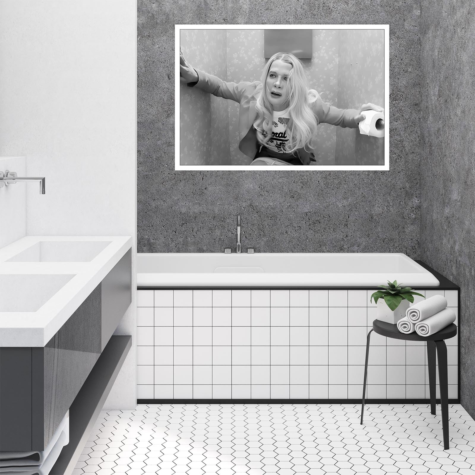 Foto 4 pulgar | Póster De Baño Con Divertida Película Vintage De Chicas Blancas, 40 X 60 Cm - Venta Internacional.