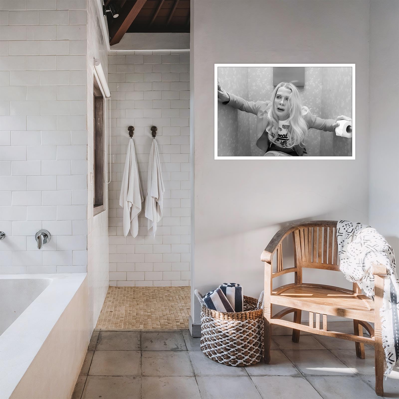 Foto 5 pulgar | Póster De Baño Con Divertida Película Vintage De Chicas Blancas, 40 X 60 Cm - Venta Internacional.