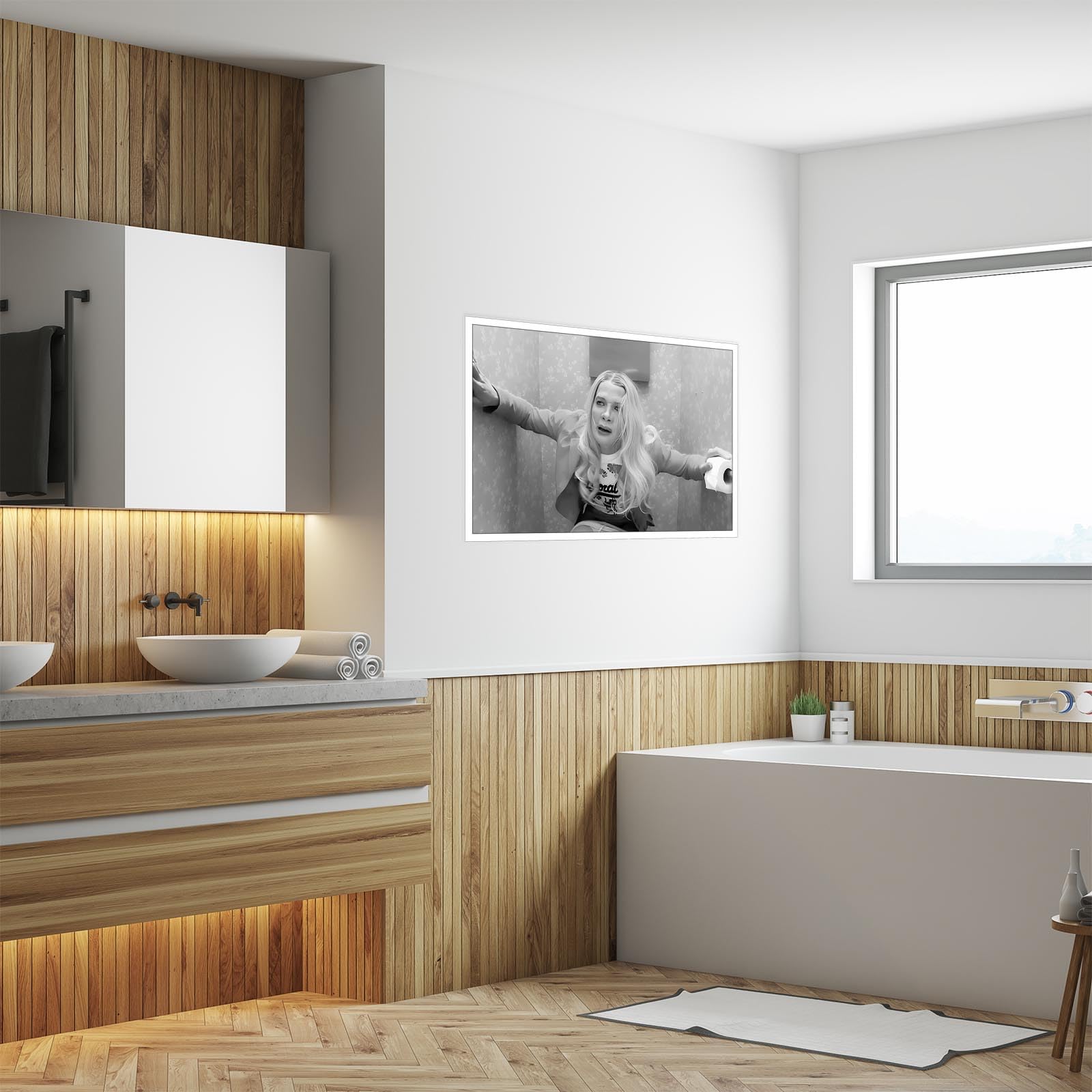 Foto 6 pulgar | Póster De Baño Con Divertida Película Vintage De Chicas Blancas, 40 X 60 Cm - Venta Internacional.