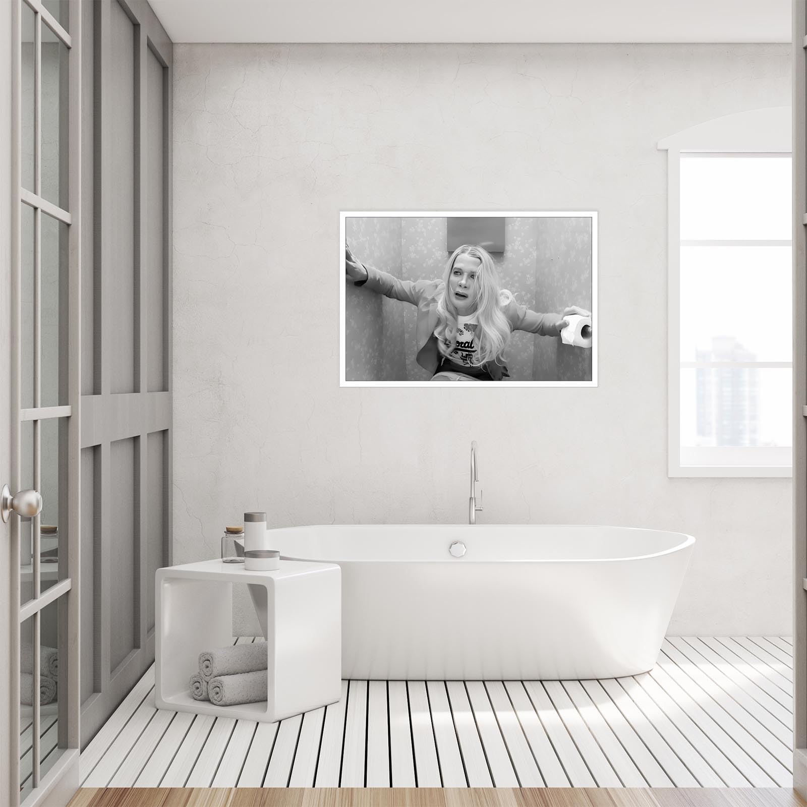 Foto 7 pulgar | Póster De Baño Con Divertida Película Vintage De Chicas Blancas, 40 X 60 Cm - Venta Internacional.