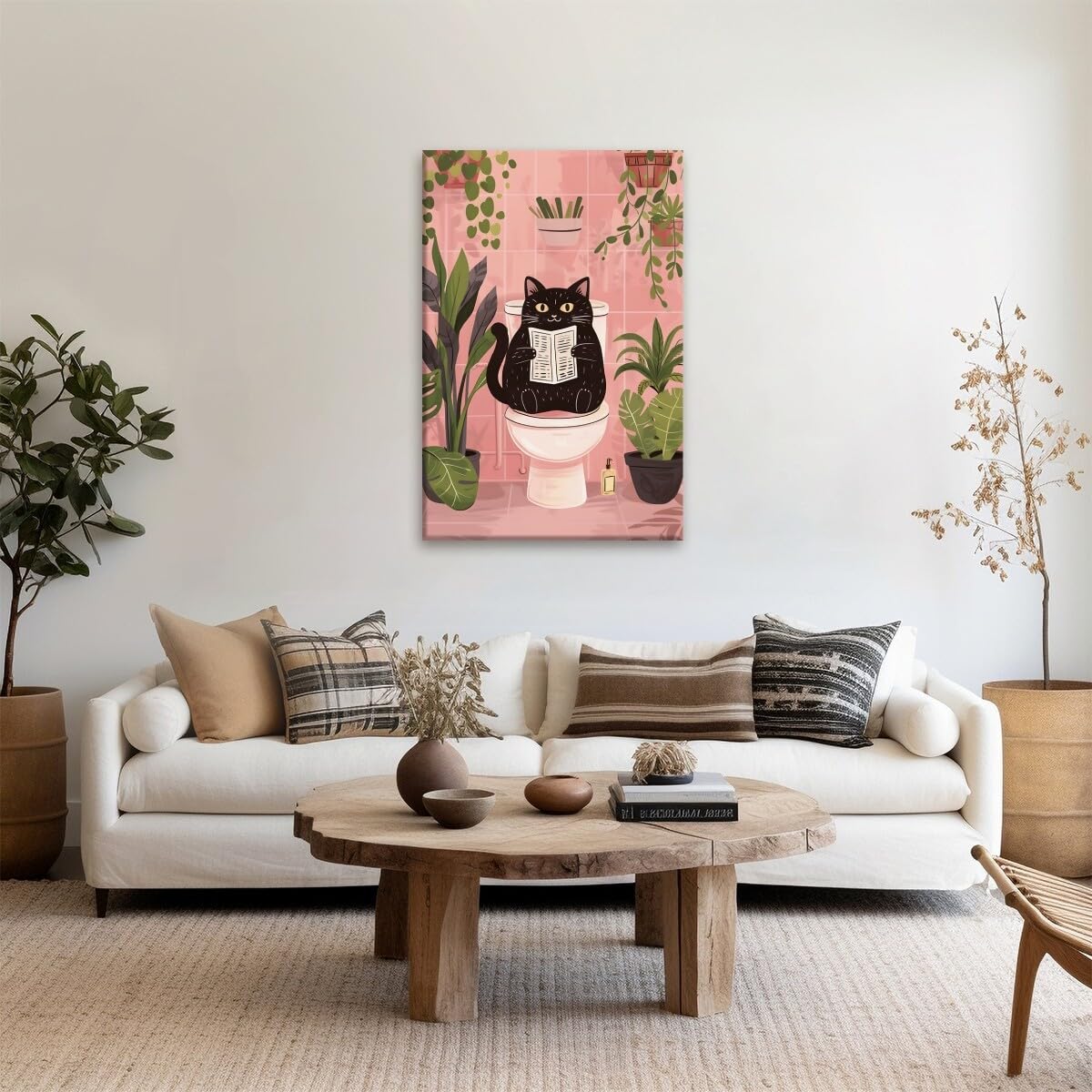 Foto 3 pulgar | Divertido Póster Decorativo De Pared Con Forma De Gato Negro Para Baño, 20 X 30 Cm, Enmarcado - Venta Internacional.