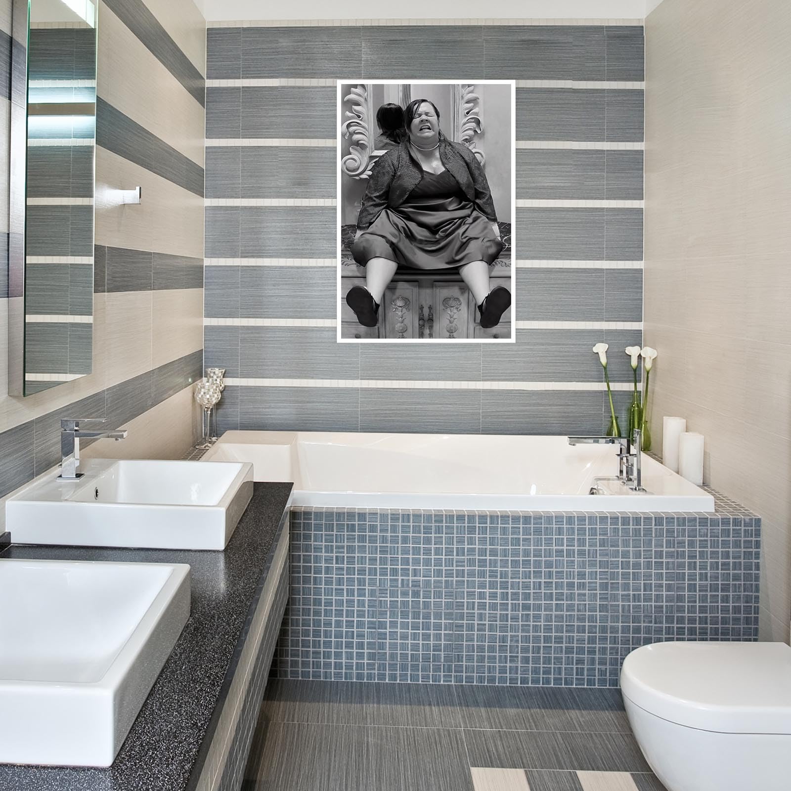 Foto 4 pulgar | Póster Divertido De Película De Damas De Honor En Blanco Y Negro Para Baño, 40 X 60 Cm - Venta Internacional.