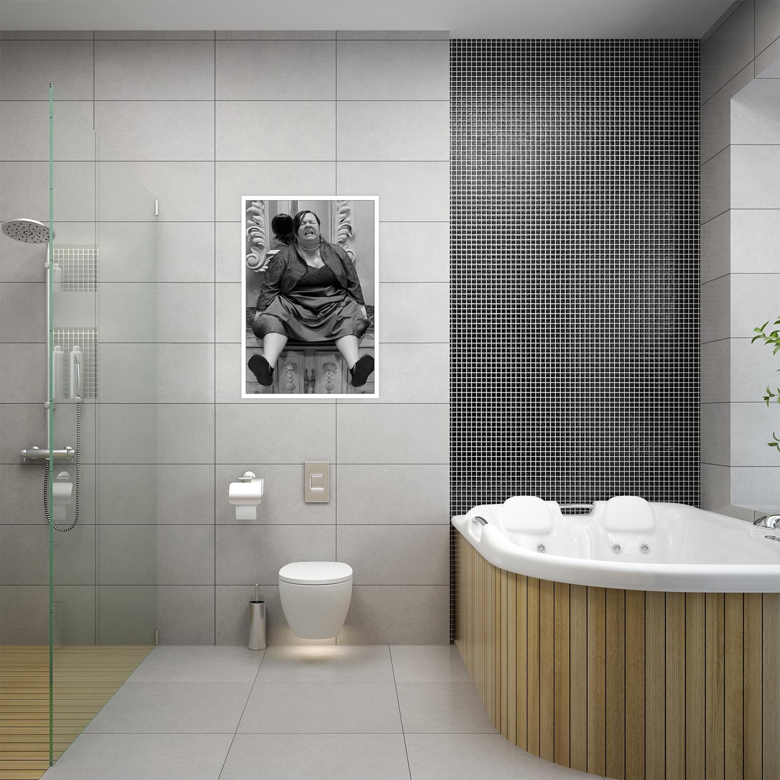 Foto 5 pulgar | Póster Divertido De Película De Damas De Honor En Blanco Y Negro Para Baño, 40 X 60 Cm - Venta Internacional.