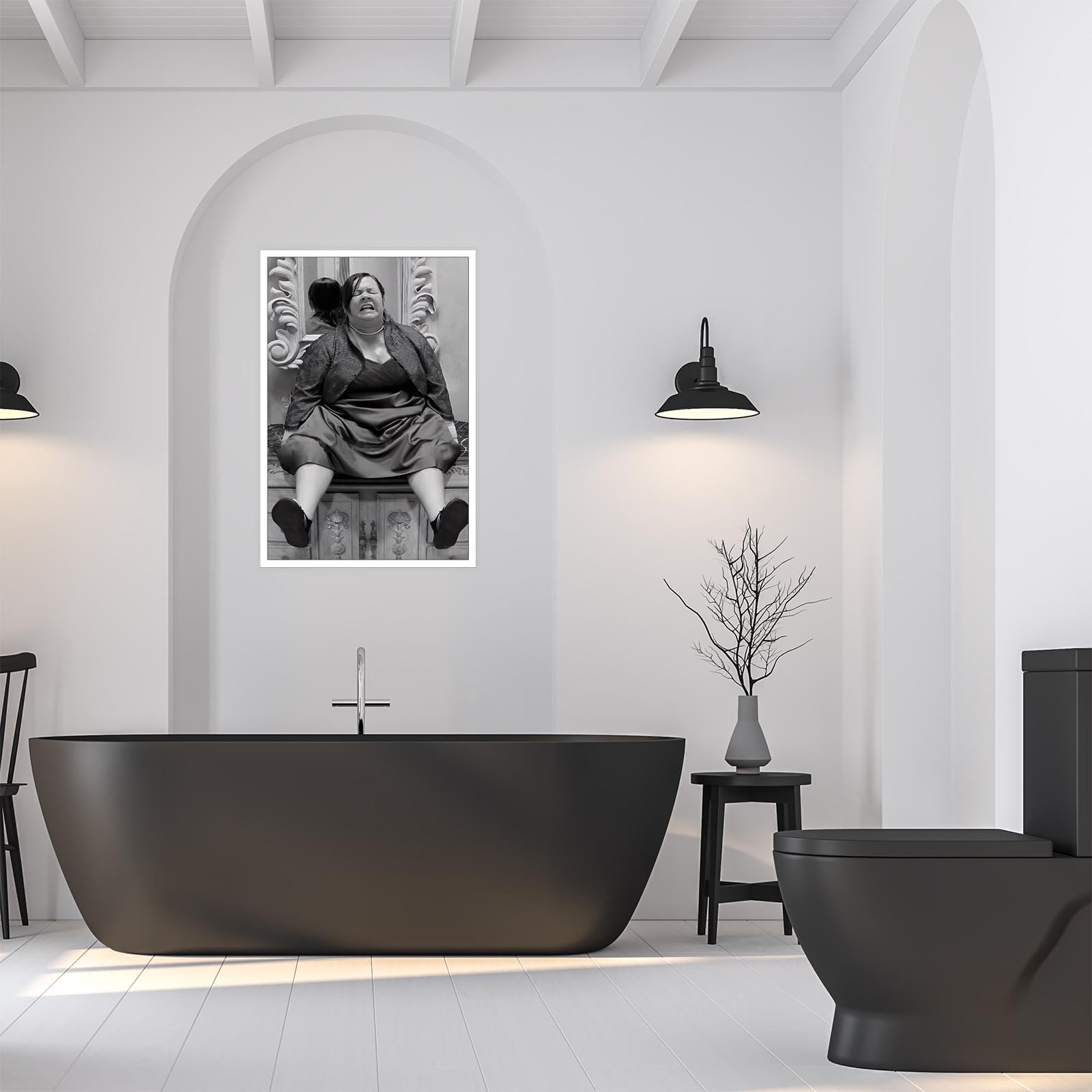 Foto 7 pulgar | Póster Divertido De Película De Damas De Honor En Blanco Y Negro Para Baño, 40 X 60 Cm - Venta Internacional.