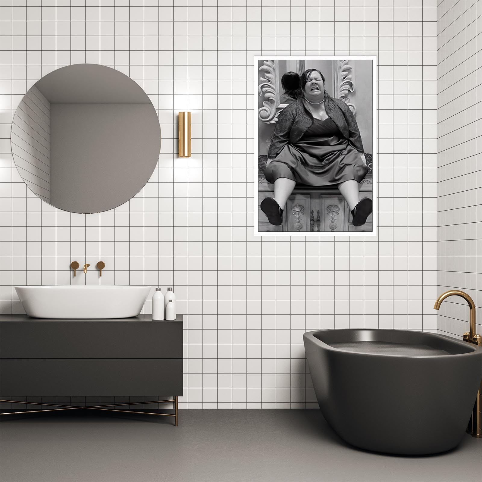 Foto 8 pulgar | Póster Divertido De Película De Damas De Honor En Blanco Y Negro Para Baño, 40 X 60 Cm - Venta Internacional.