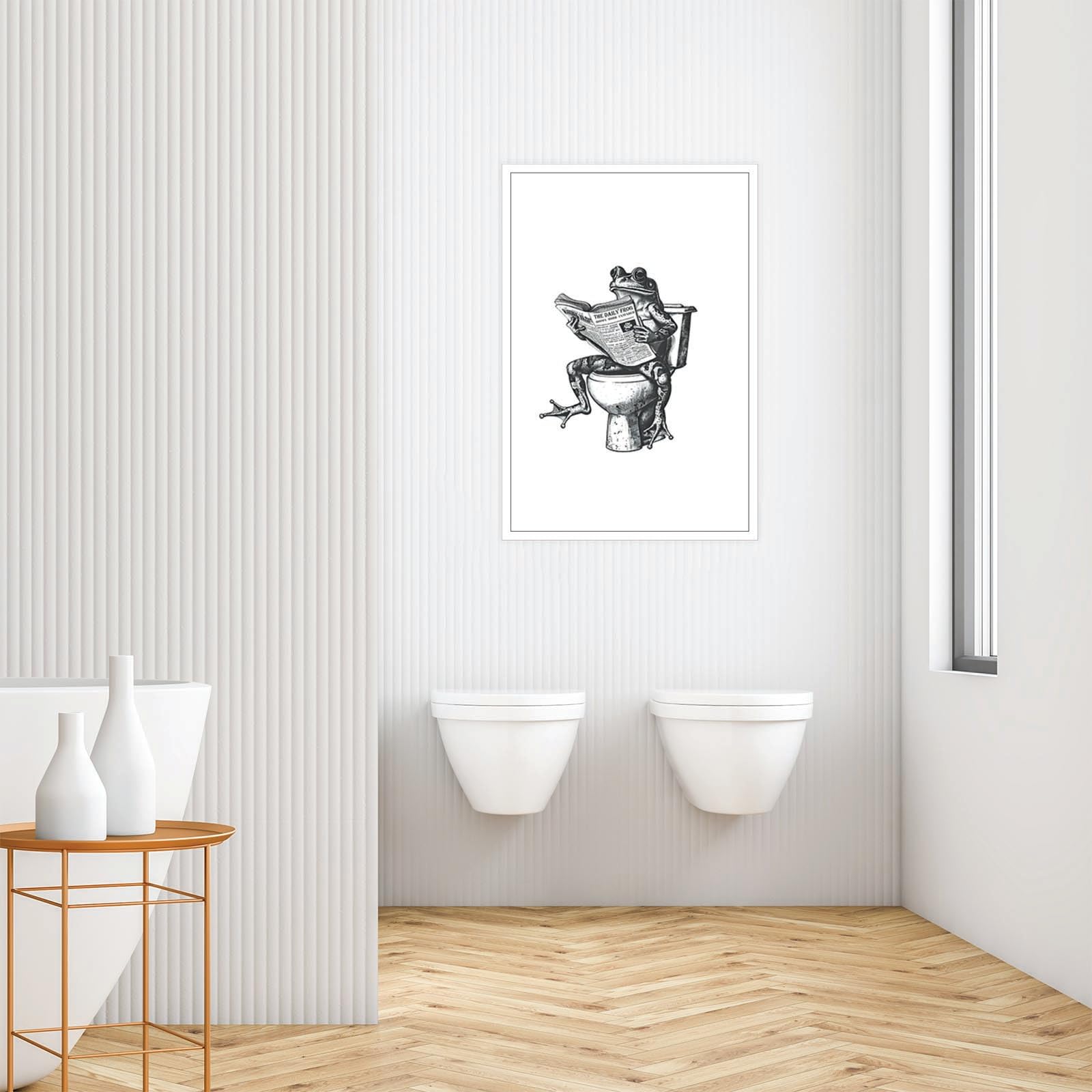Foto 3 pulgar | Lienzo Decorativo Divertido Para Pared Con Forma De Rana Para Baño, Diseño Retro, 40 X 60 Cm - Venta Internacional.