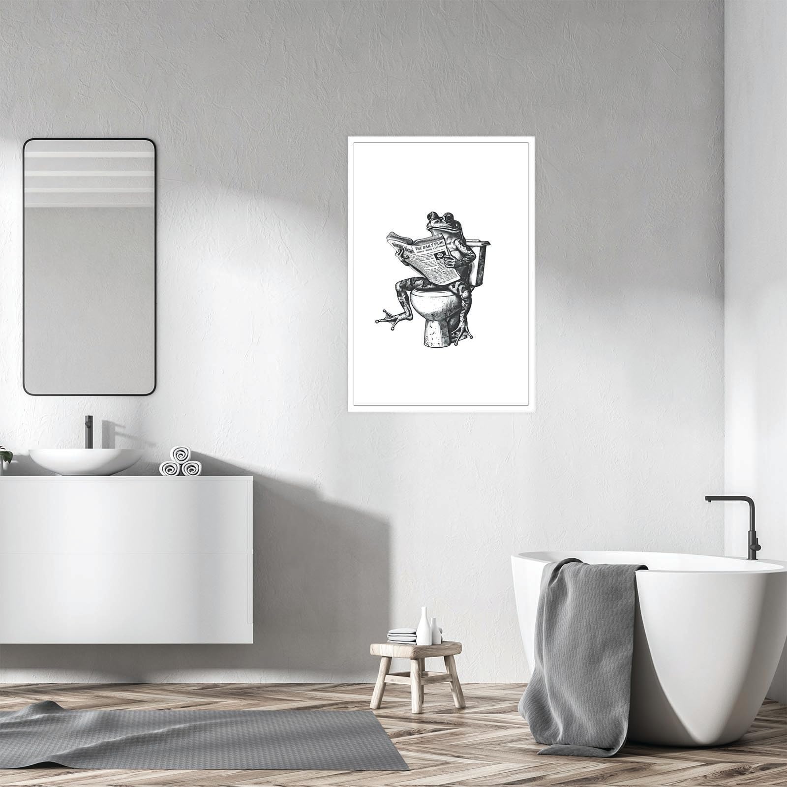 Foto 8 pulgar | Lienzo Decorativo Divertido Para Pared Con Forma De Rana Para Baño, Diseño Retro, 40 X 60 Cm - Venta Internacional.