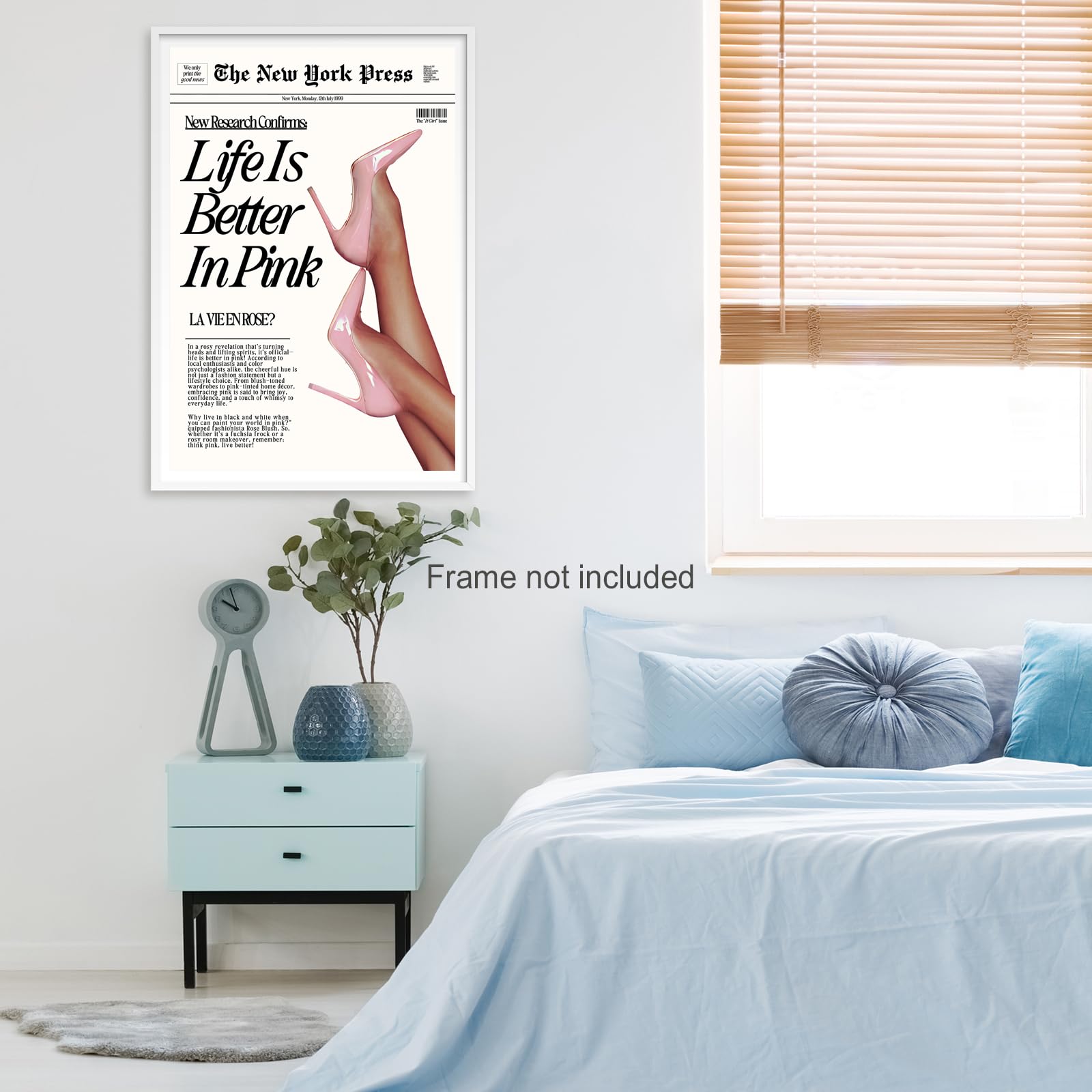 Foto 7 pulgar | Póster Mural Trendy Baby Pink Life Is Better In Pink, 40 X 60 Cm - Venta Internacional.