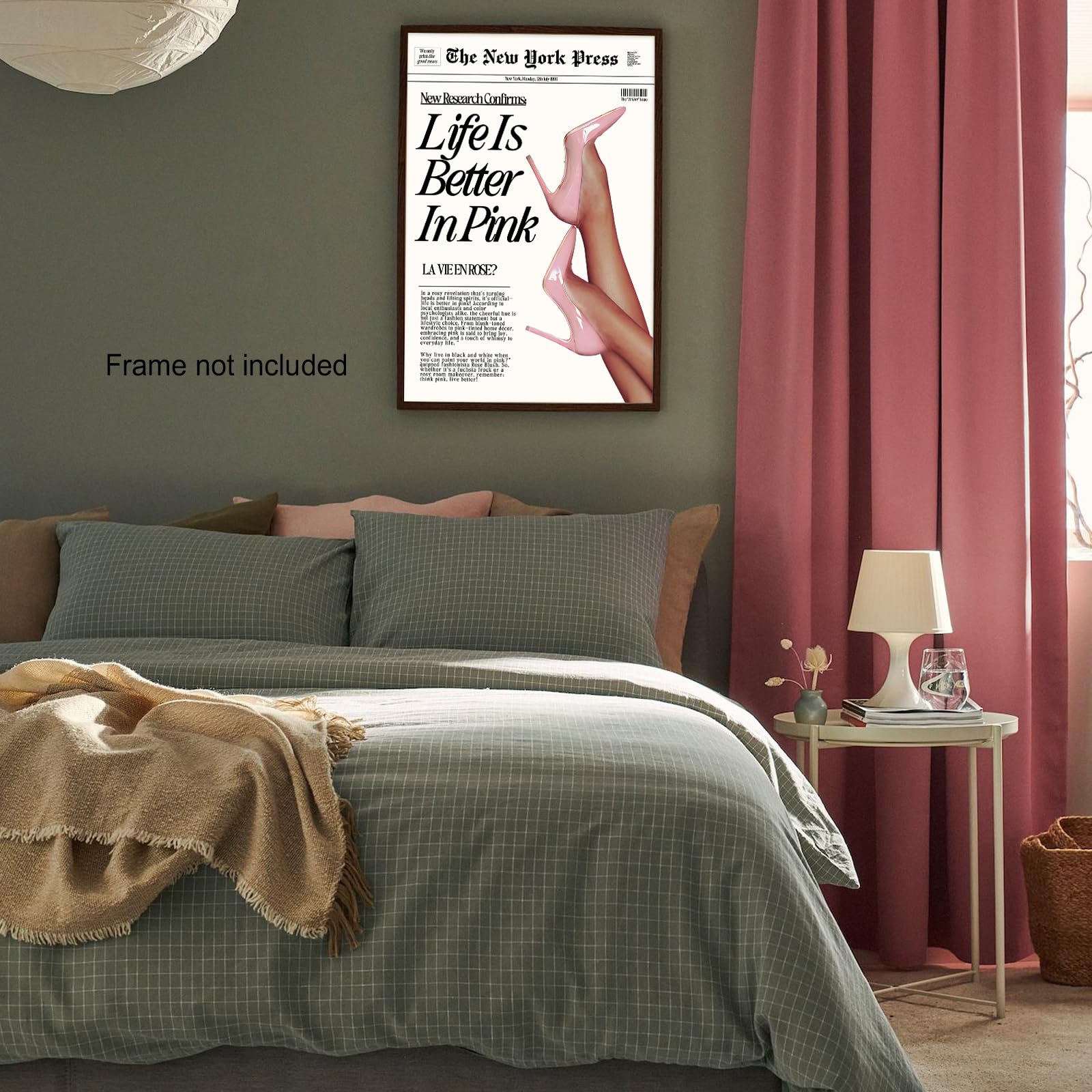 Foto 8 pulgar | Póster Mural Trendy Baby Pink Life Is Better In Pink, 40 X 60 Cm - Venta Internacional.
